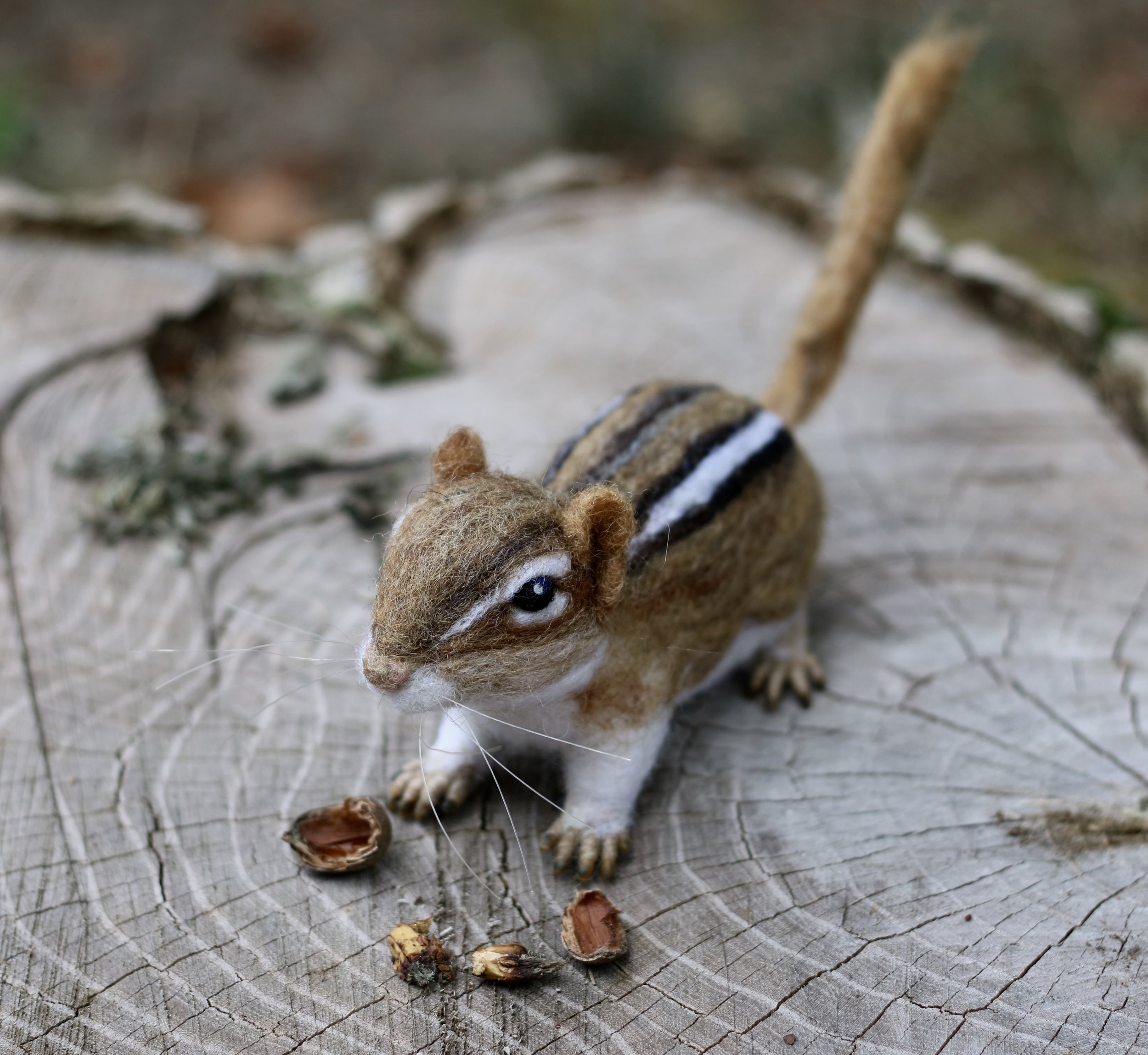needle felted chipmunk