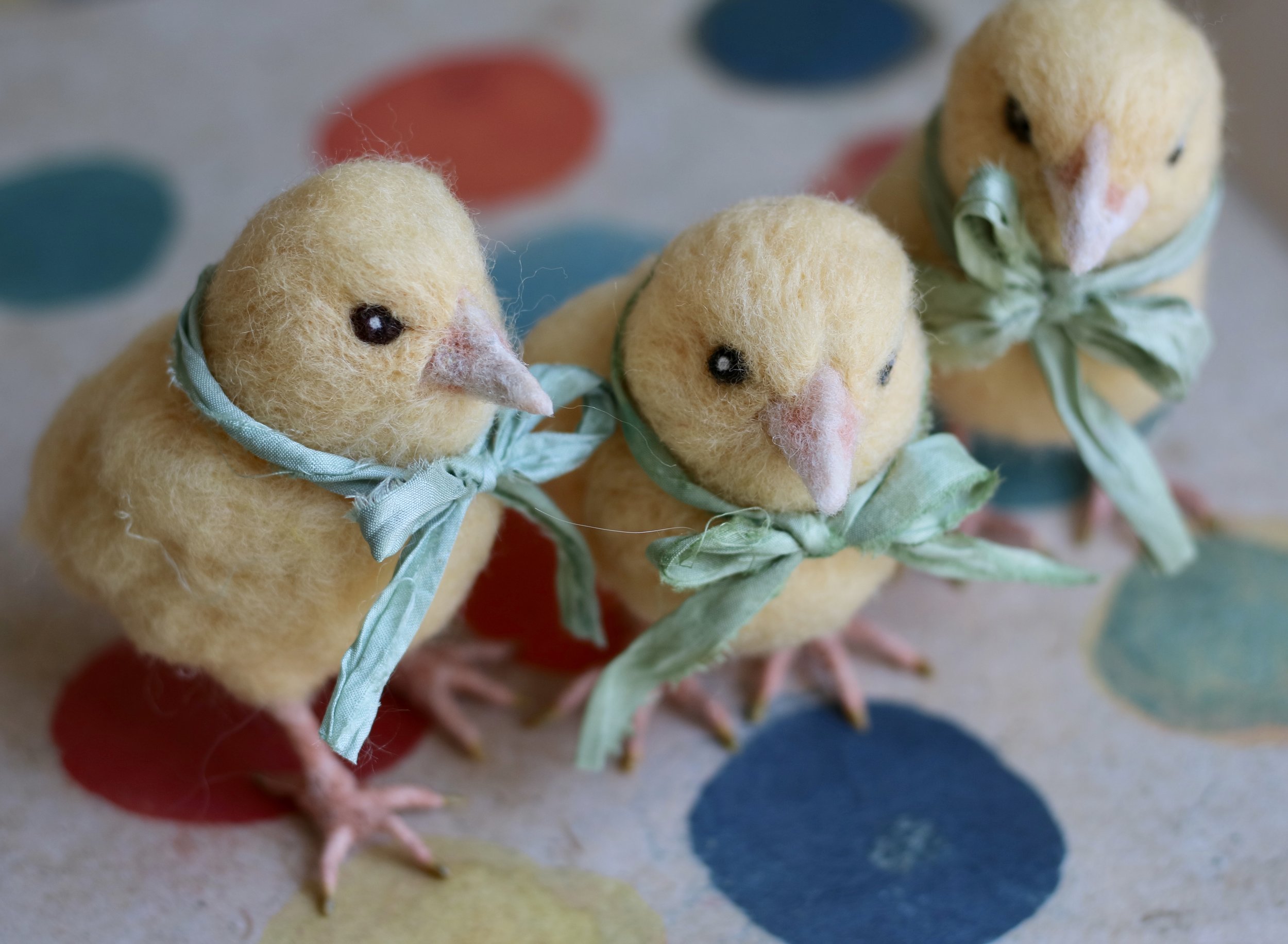 needle felted chicks
