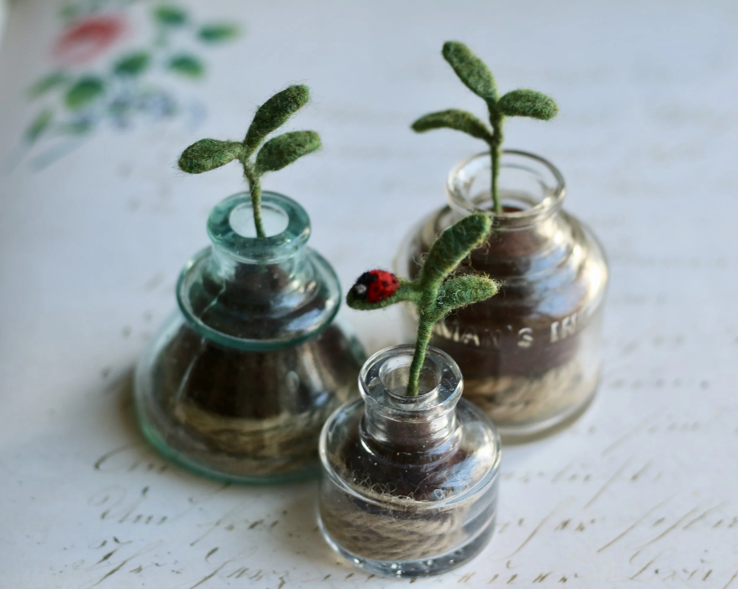 needle felted seedling