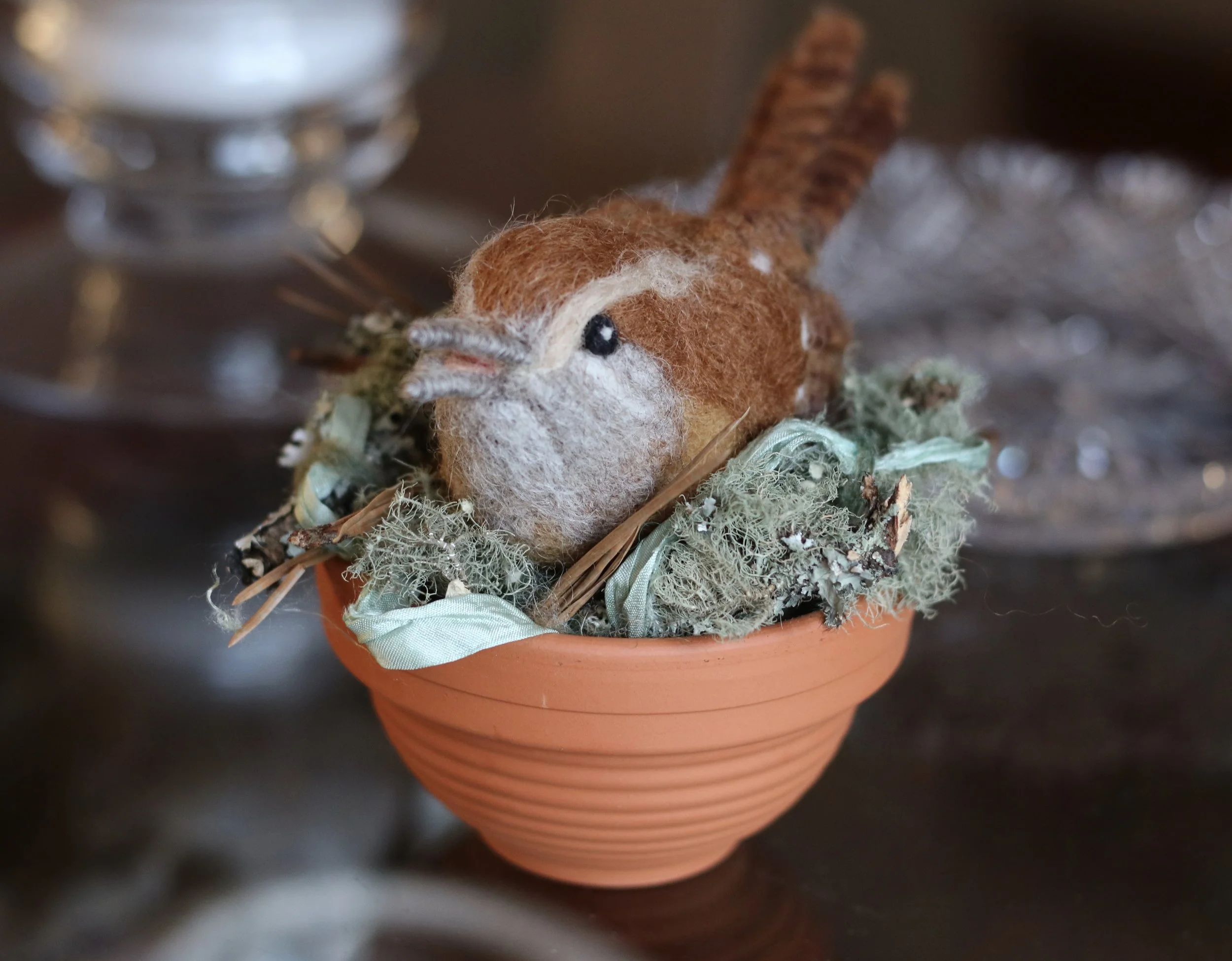 needle felted wren