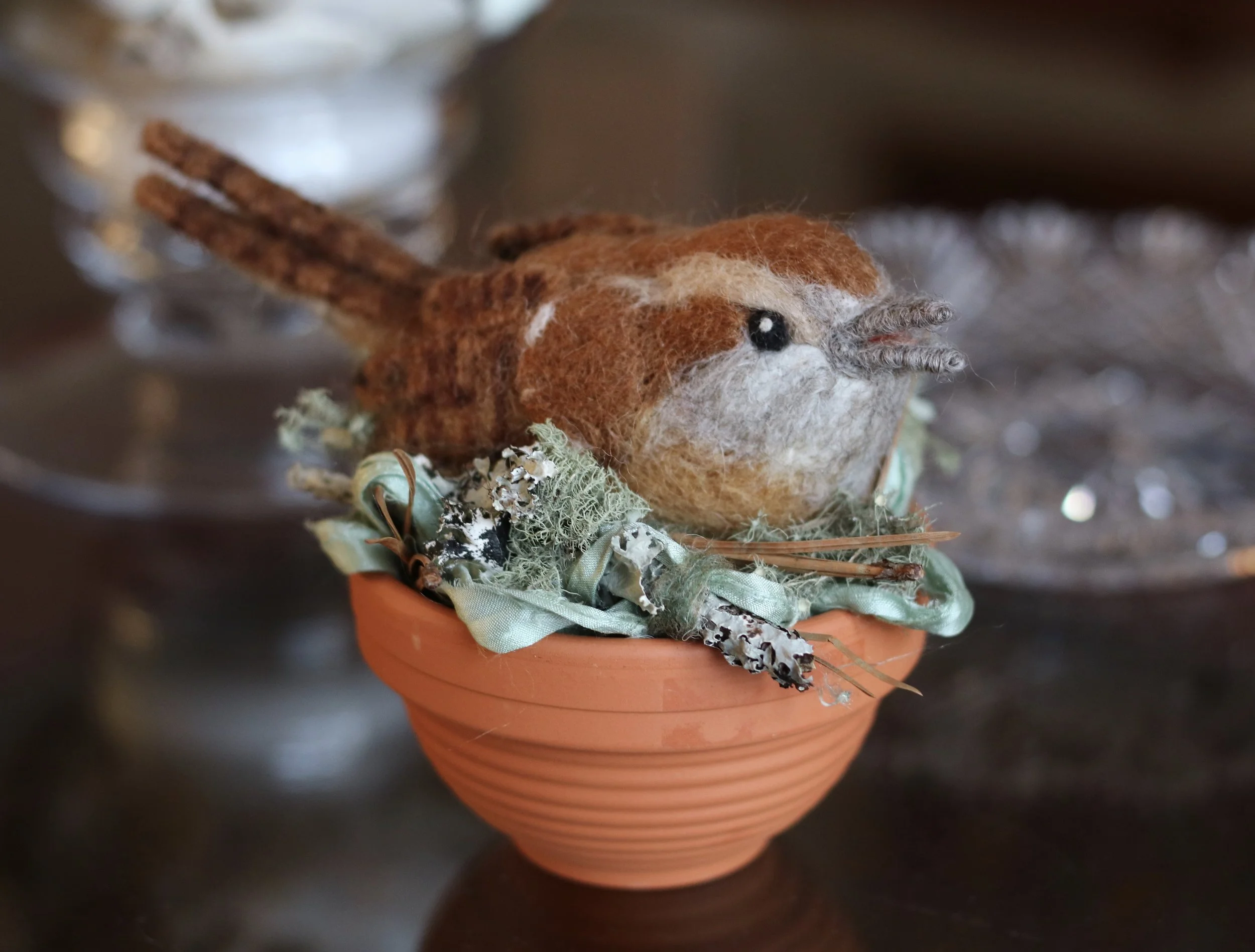 needle felted wren