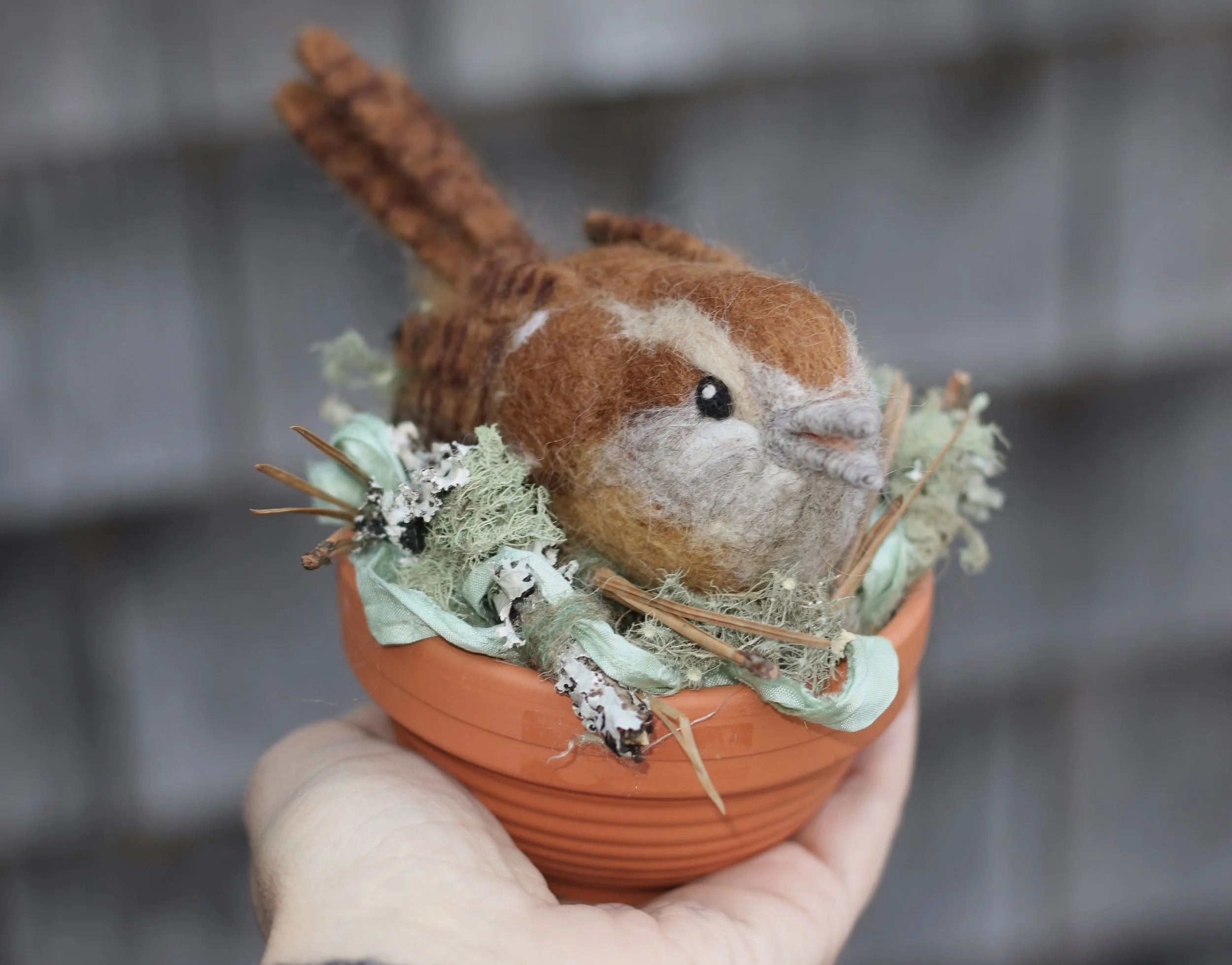 needle felted wren