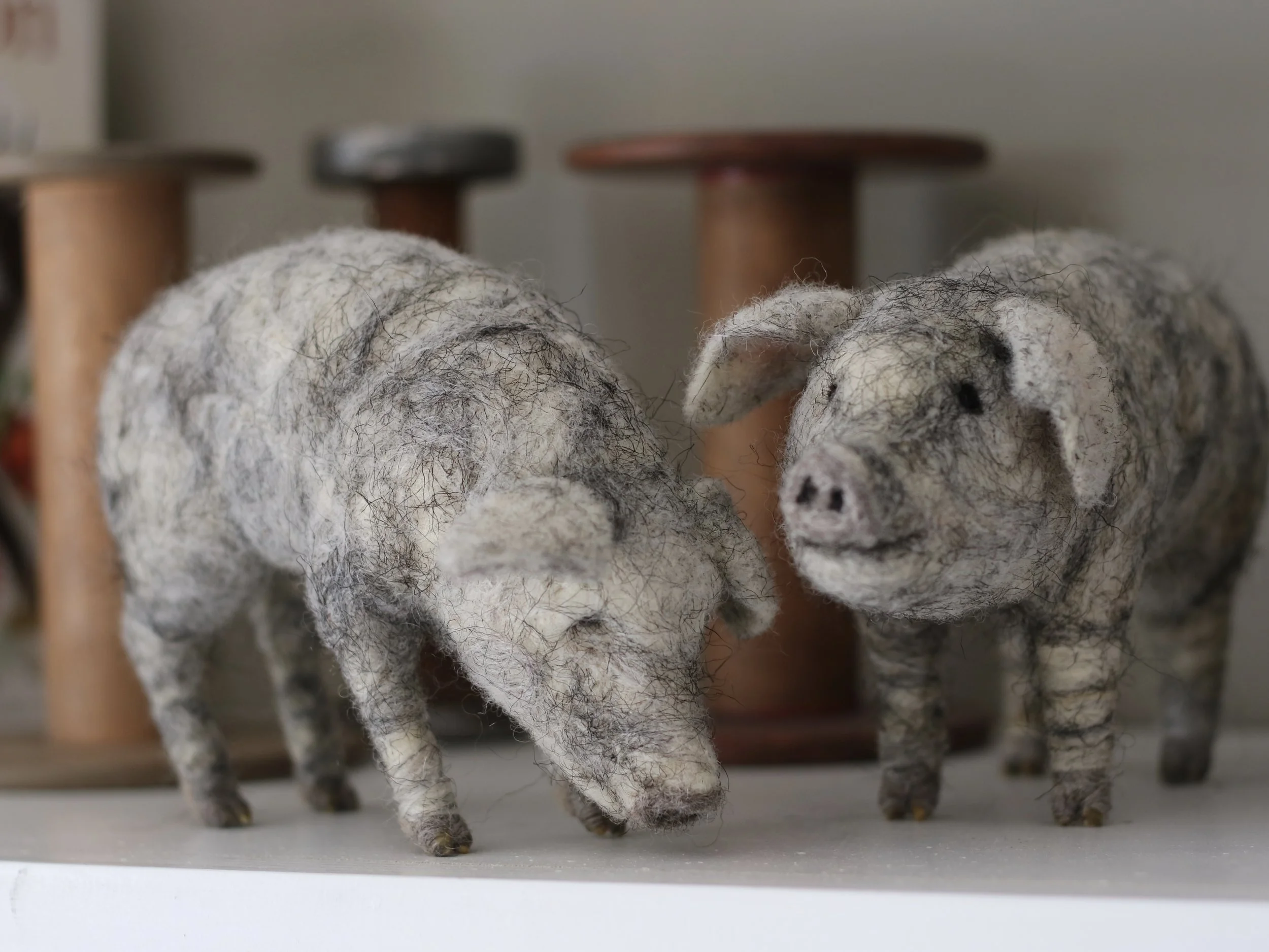 needle felted pig