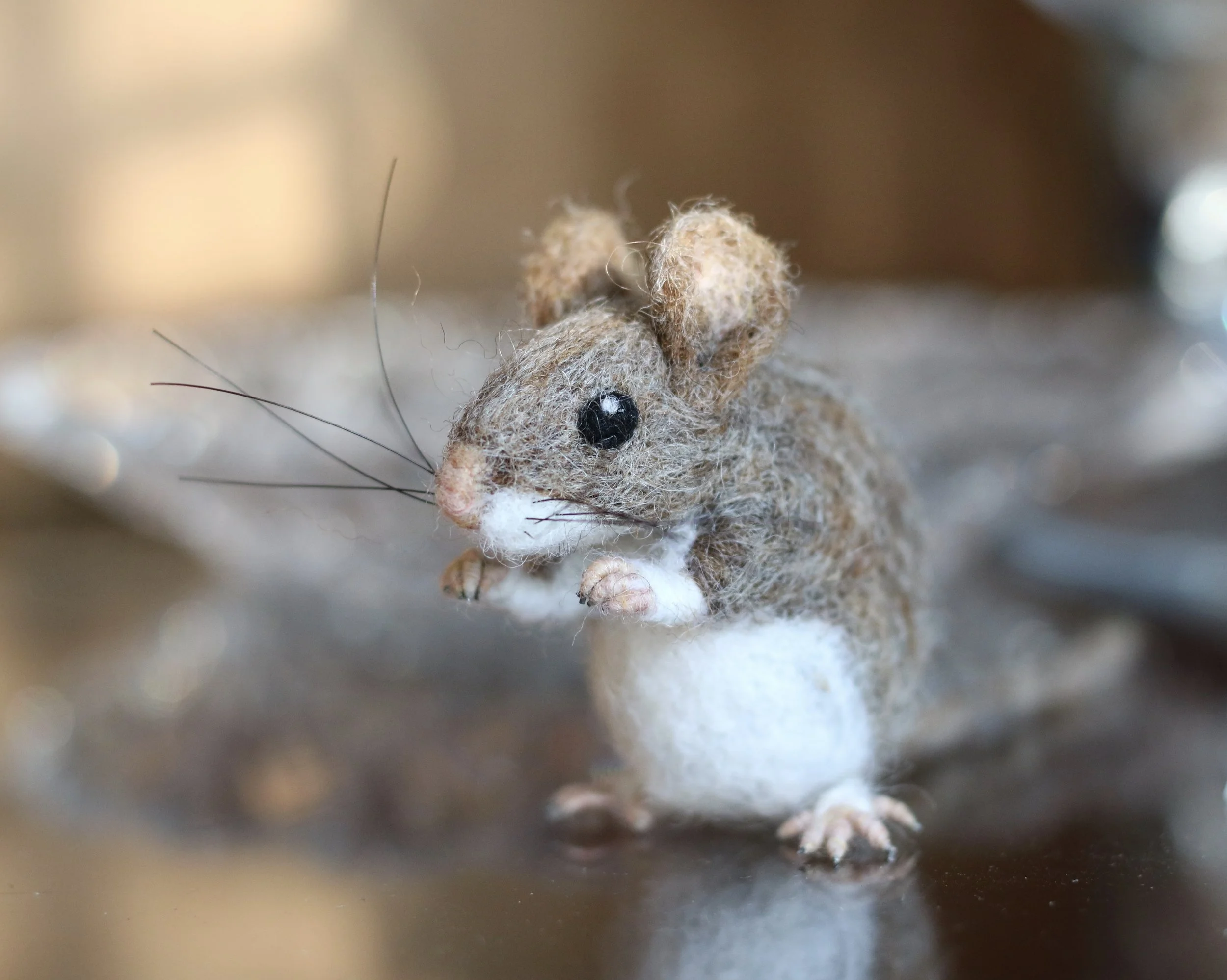 needle felted mouse