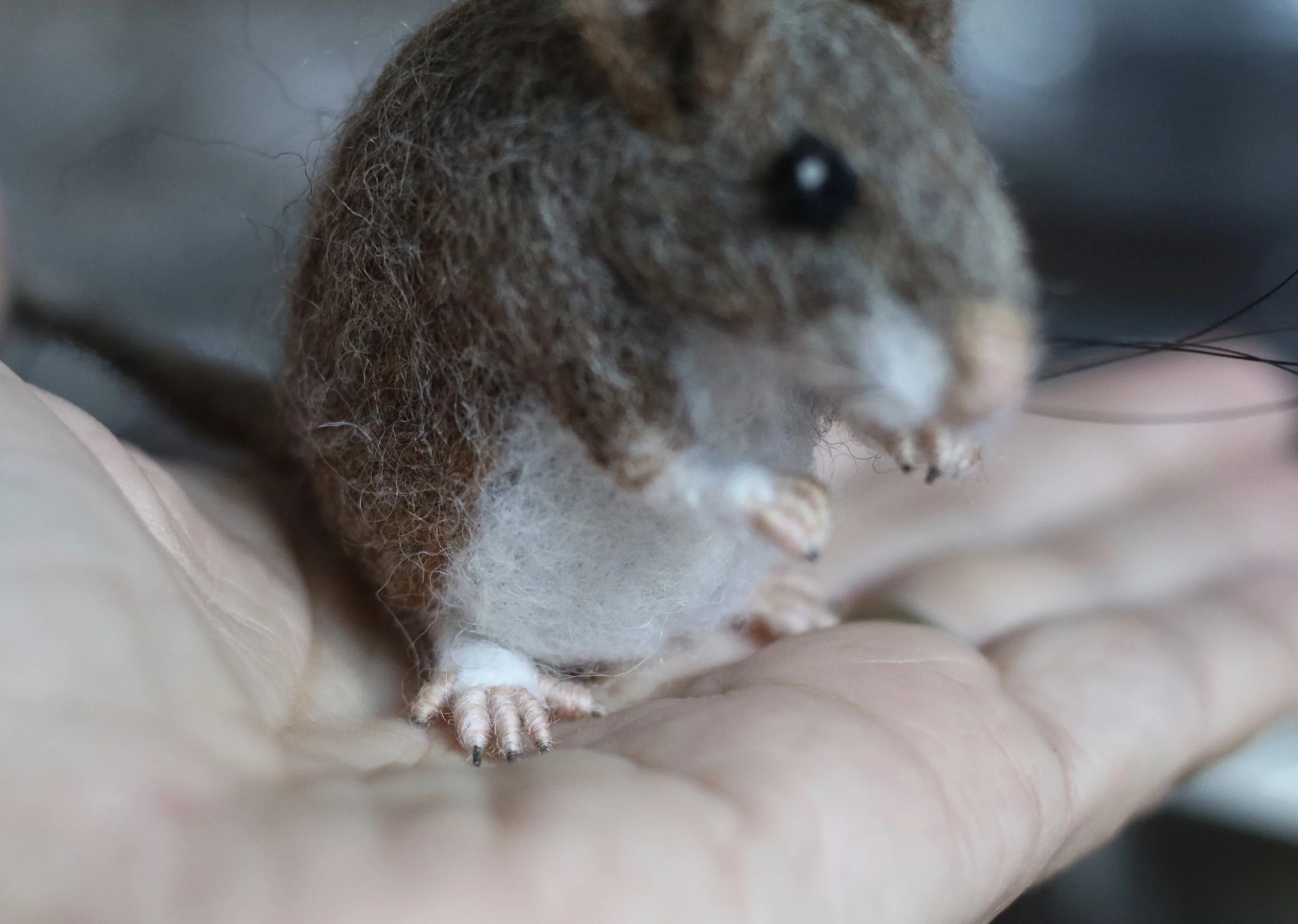 needle felted mouse
