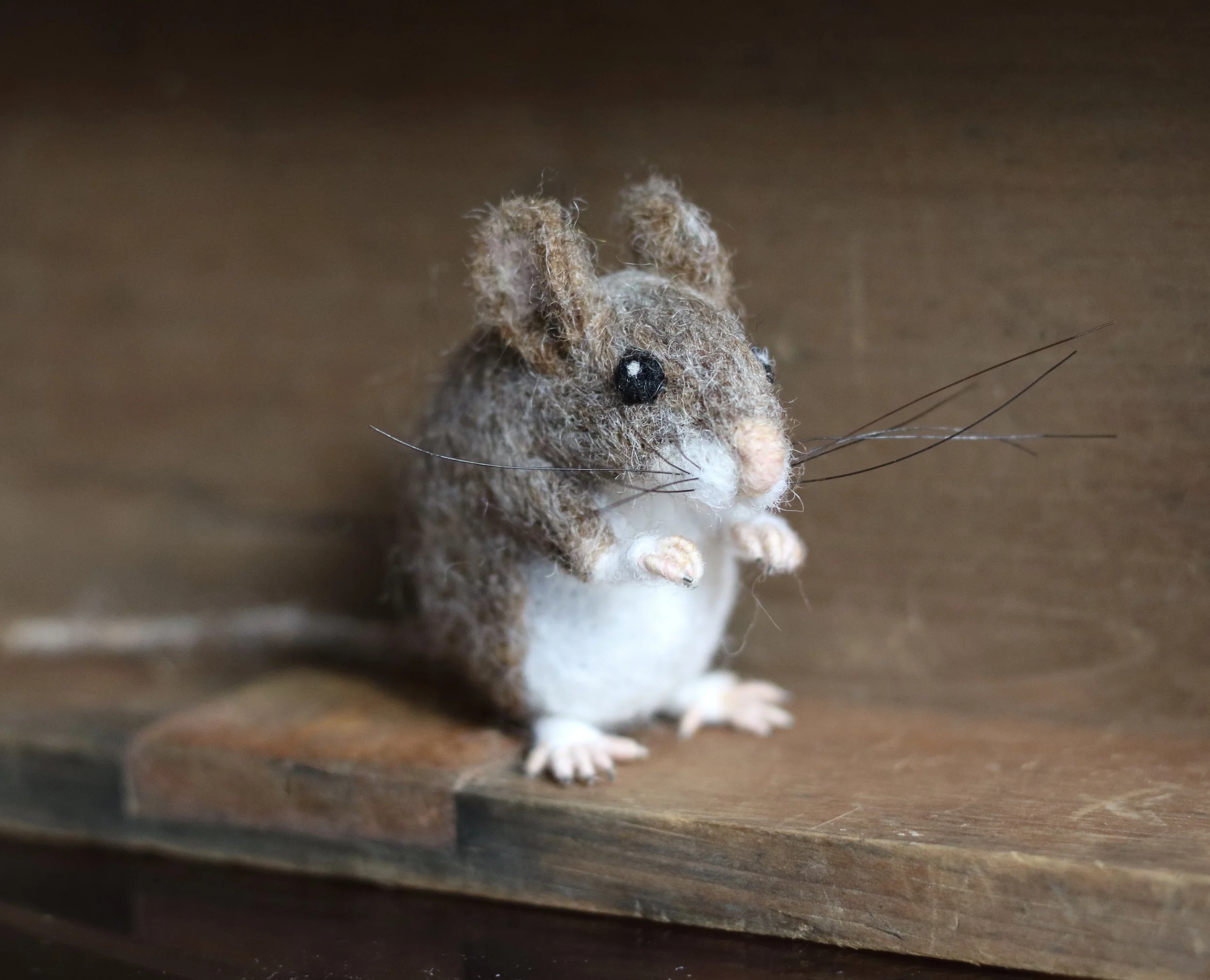 needle felted mouse