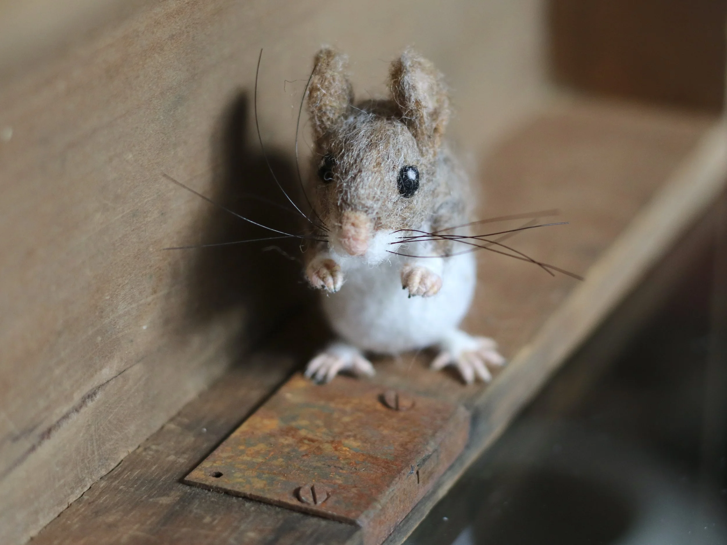 needle felted mouse