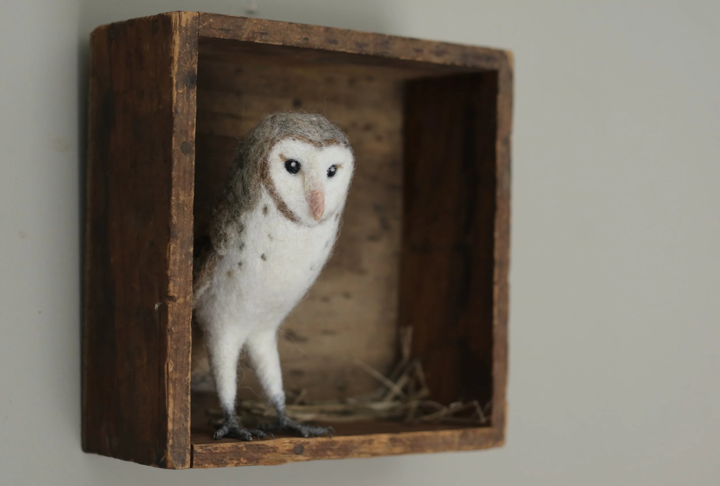 needle felted barn owl