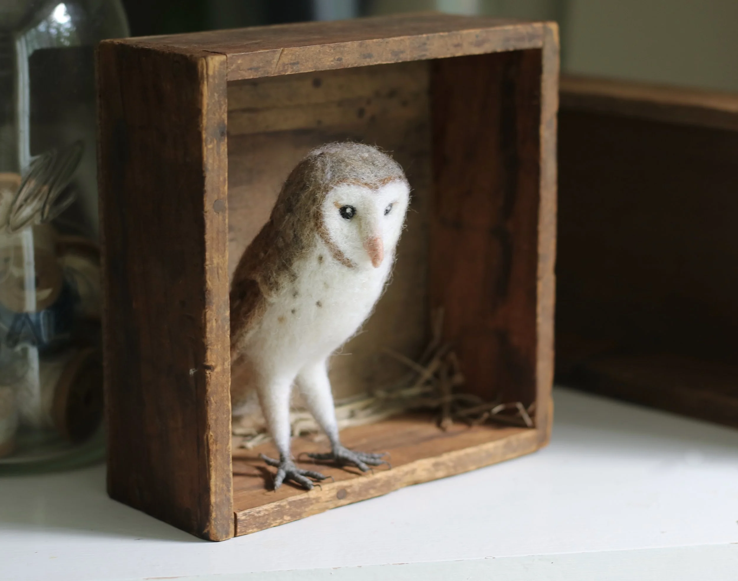 needle felted barn owl