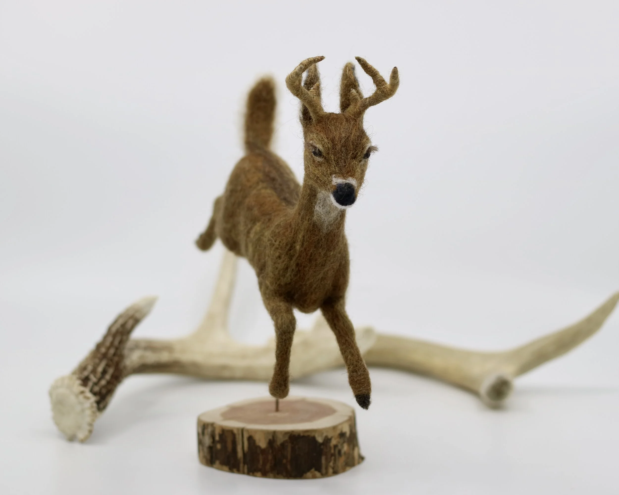 Needle felted deer