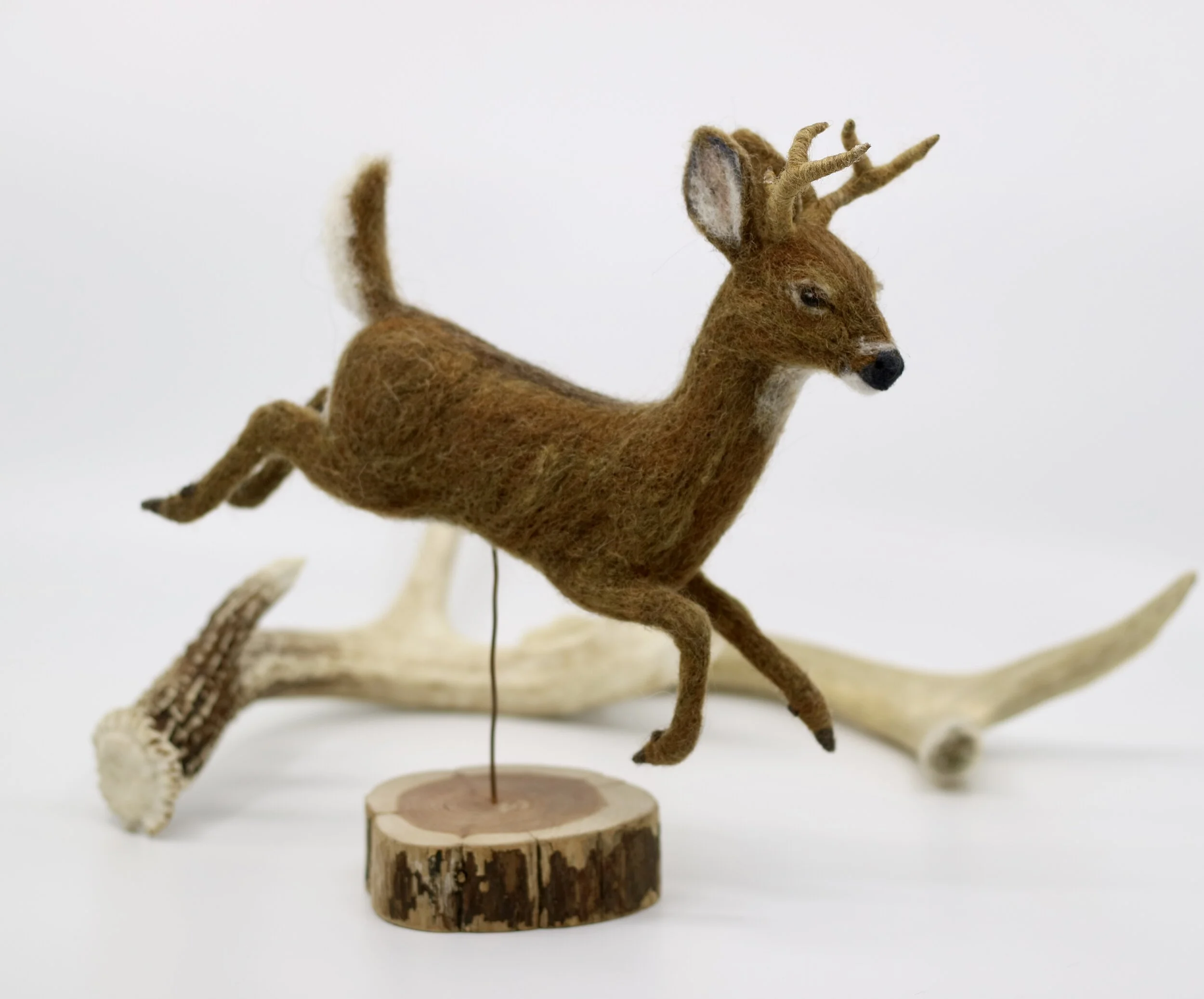 Needle felted deer