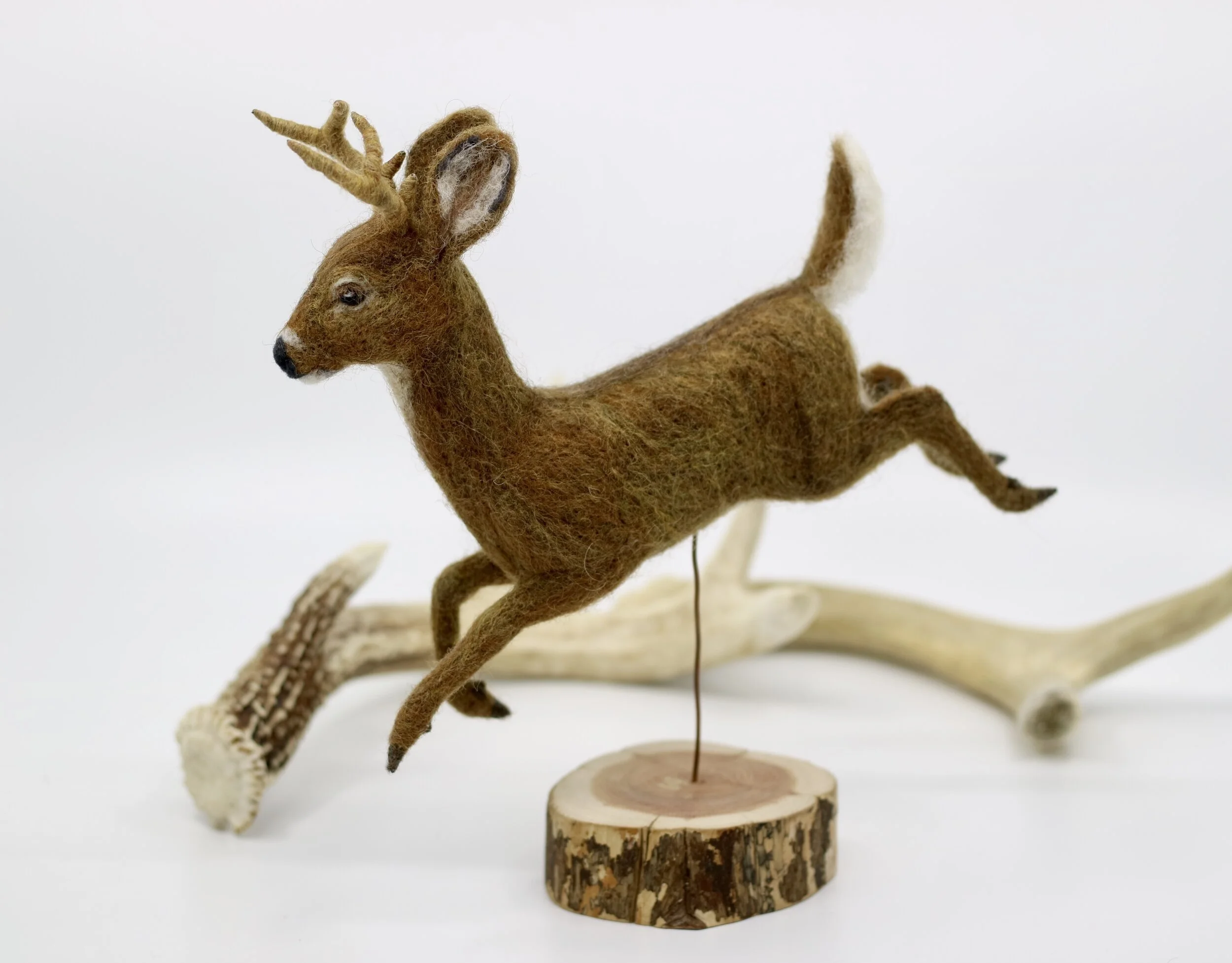 Needle felted deer