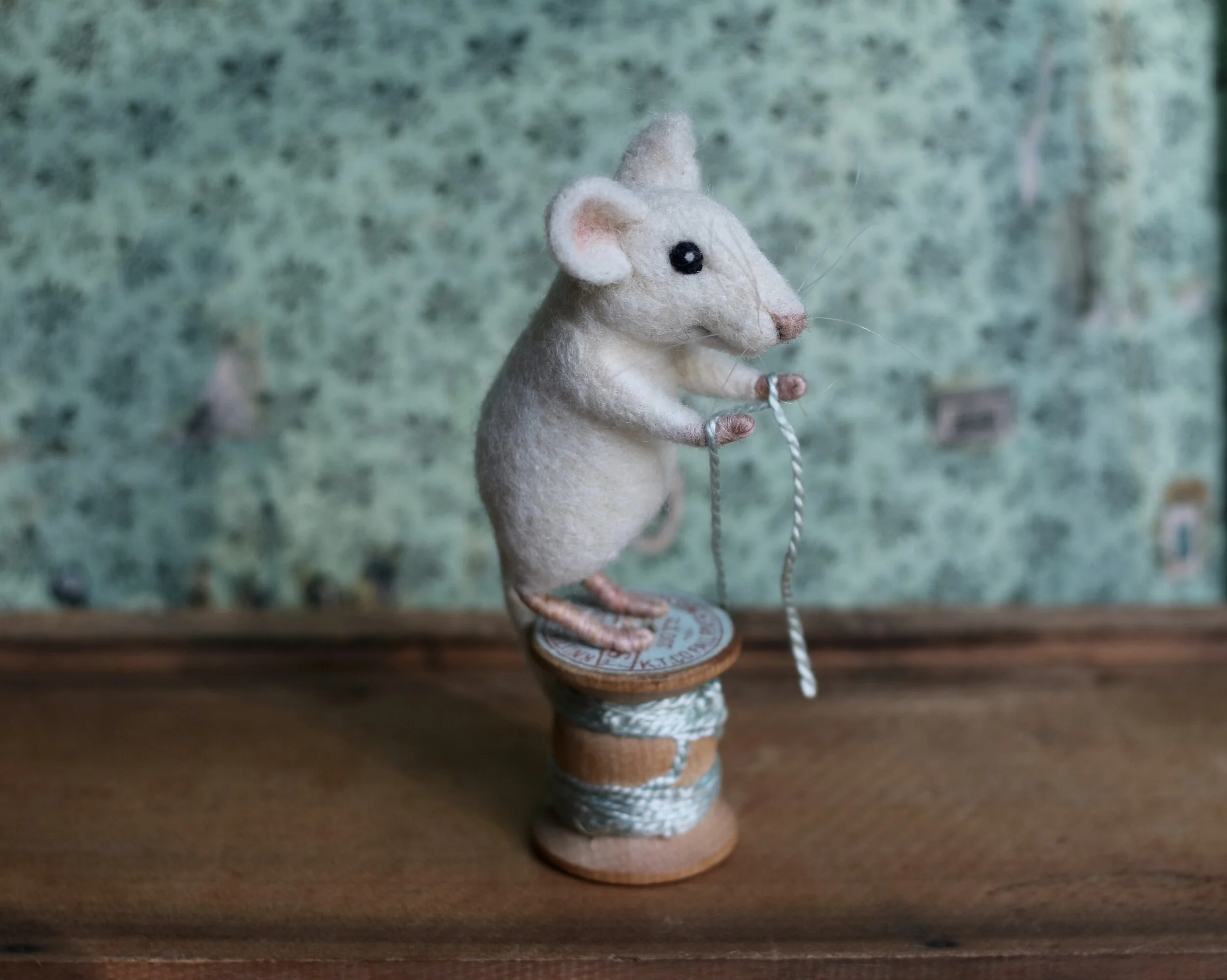 needle felted mouse