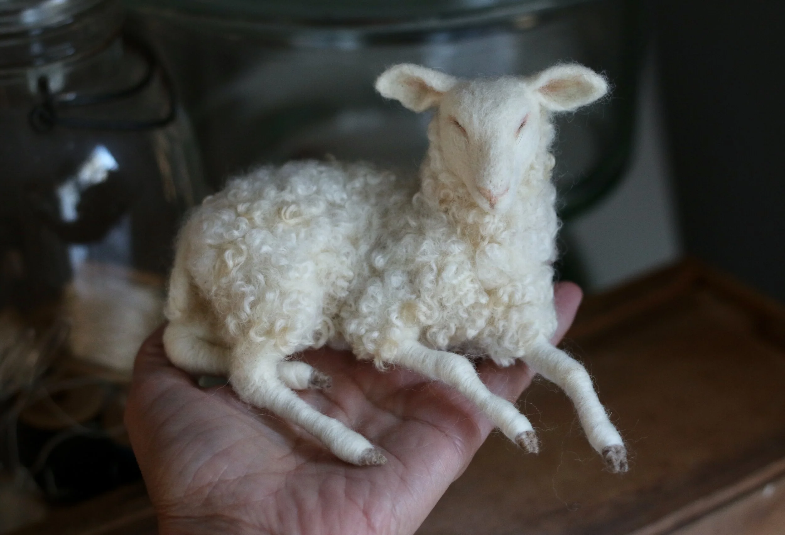 needle felted sheep