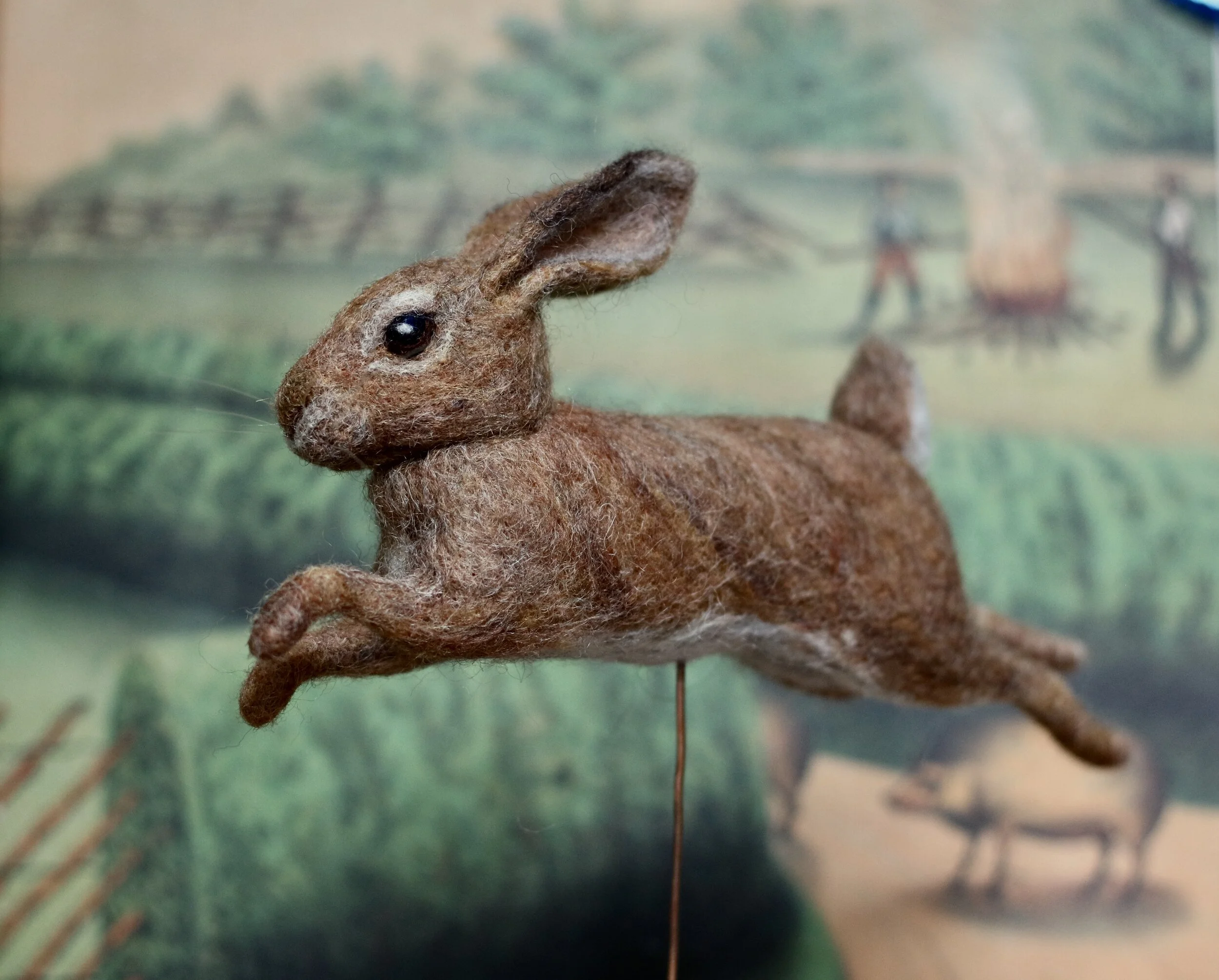 needle felted rabbit