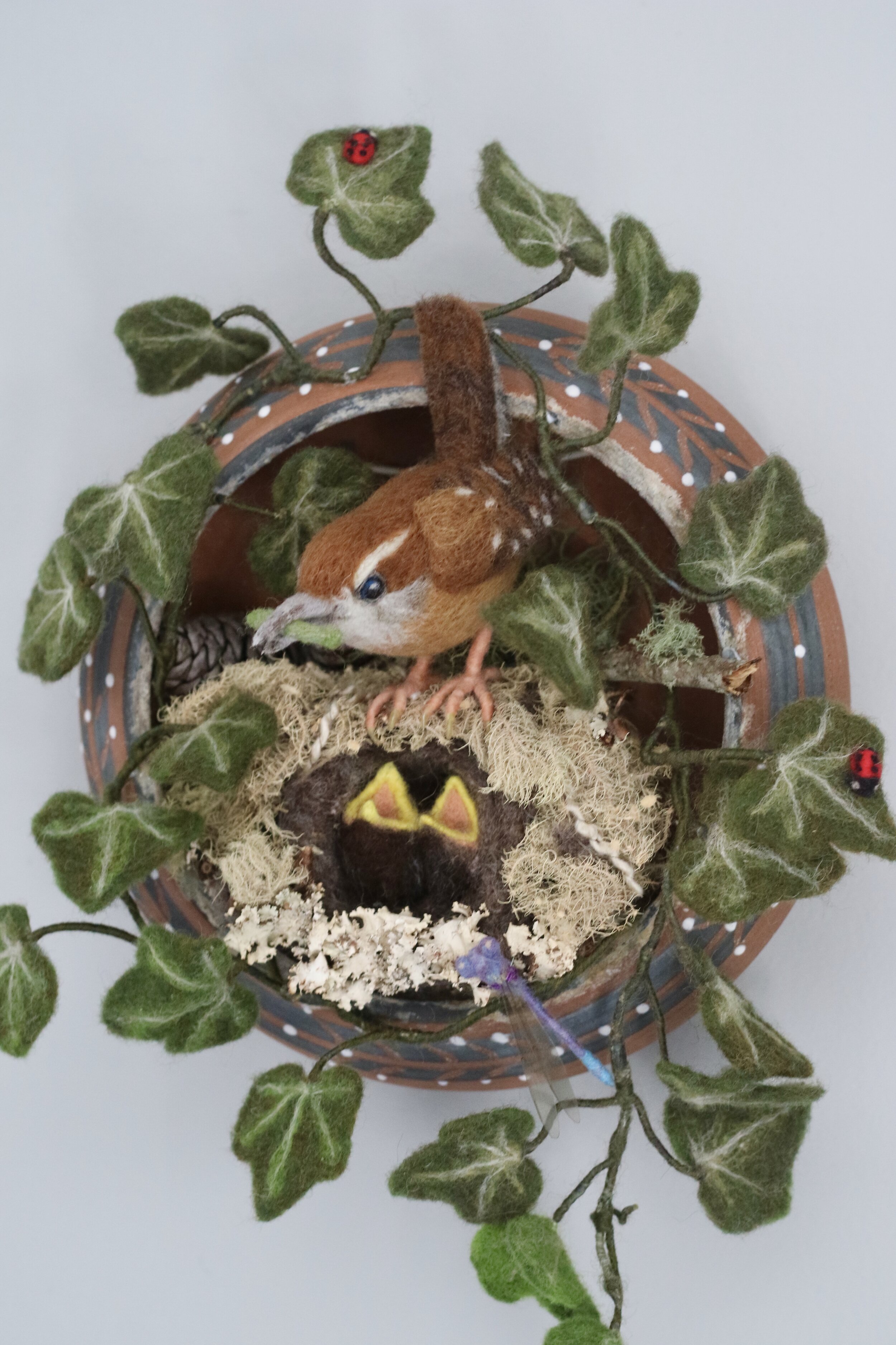 needle felted wren