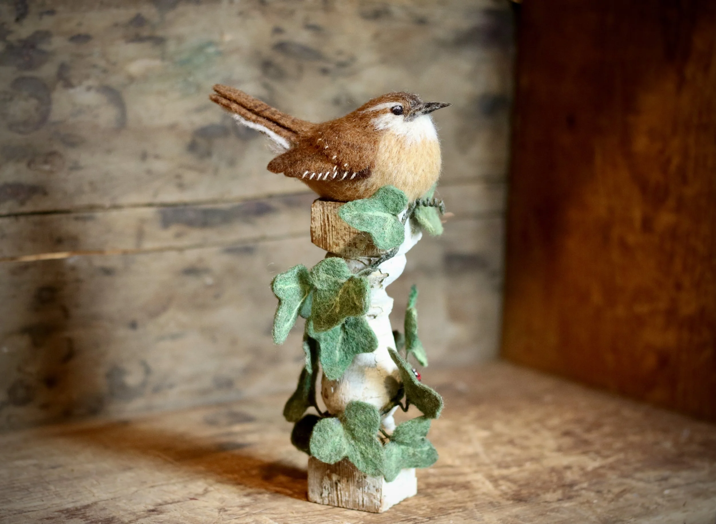 needle felted wren