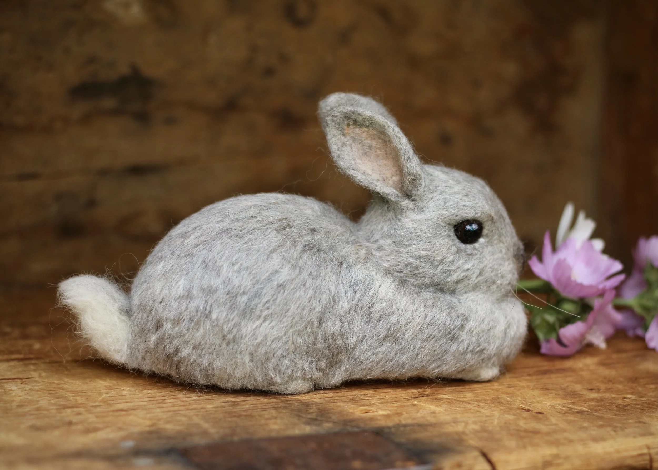 needle felted grey rabbit