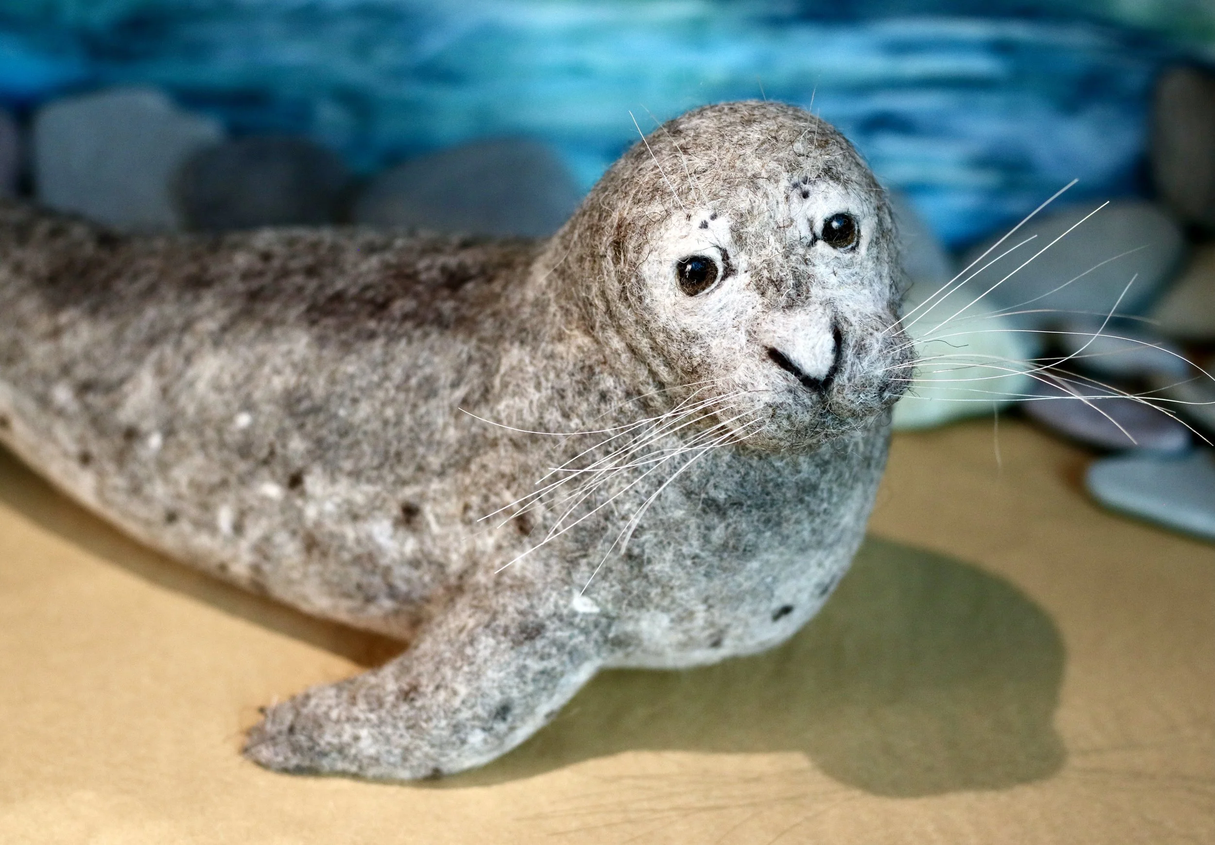needle felted wool seal