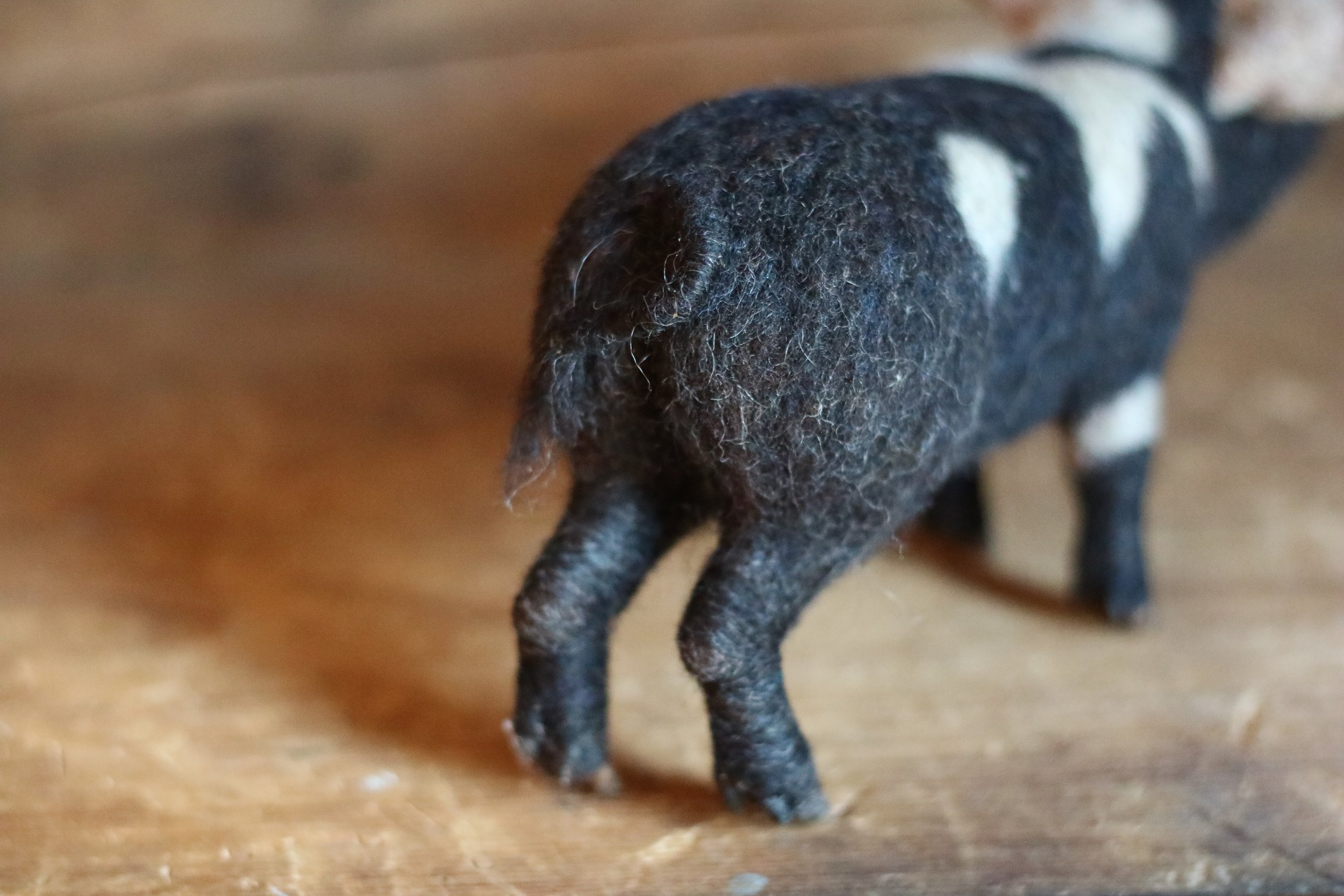 needle felted pig