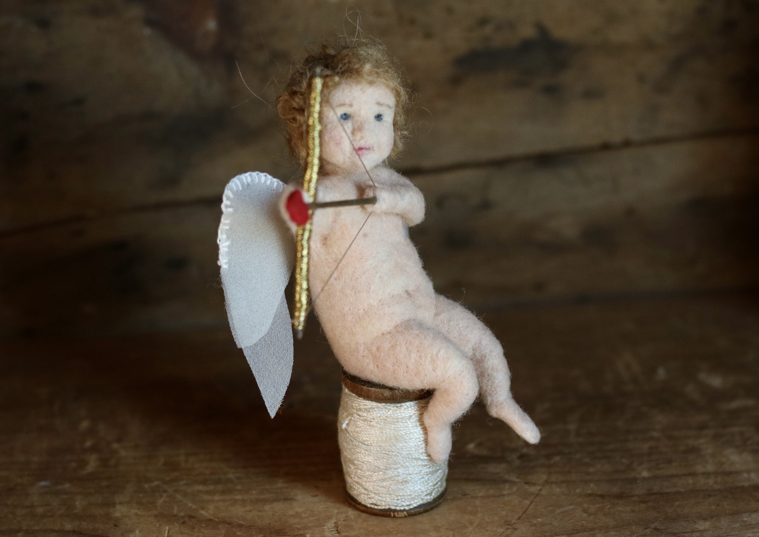 needle felted cupid