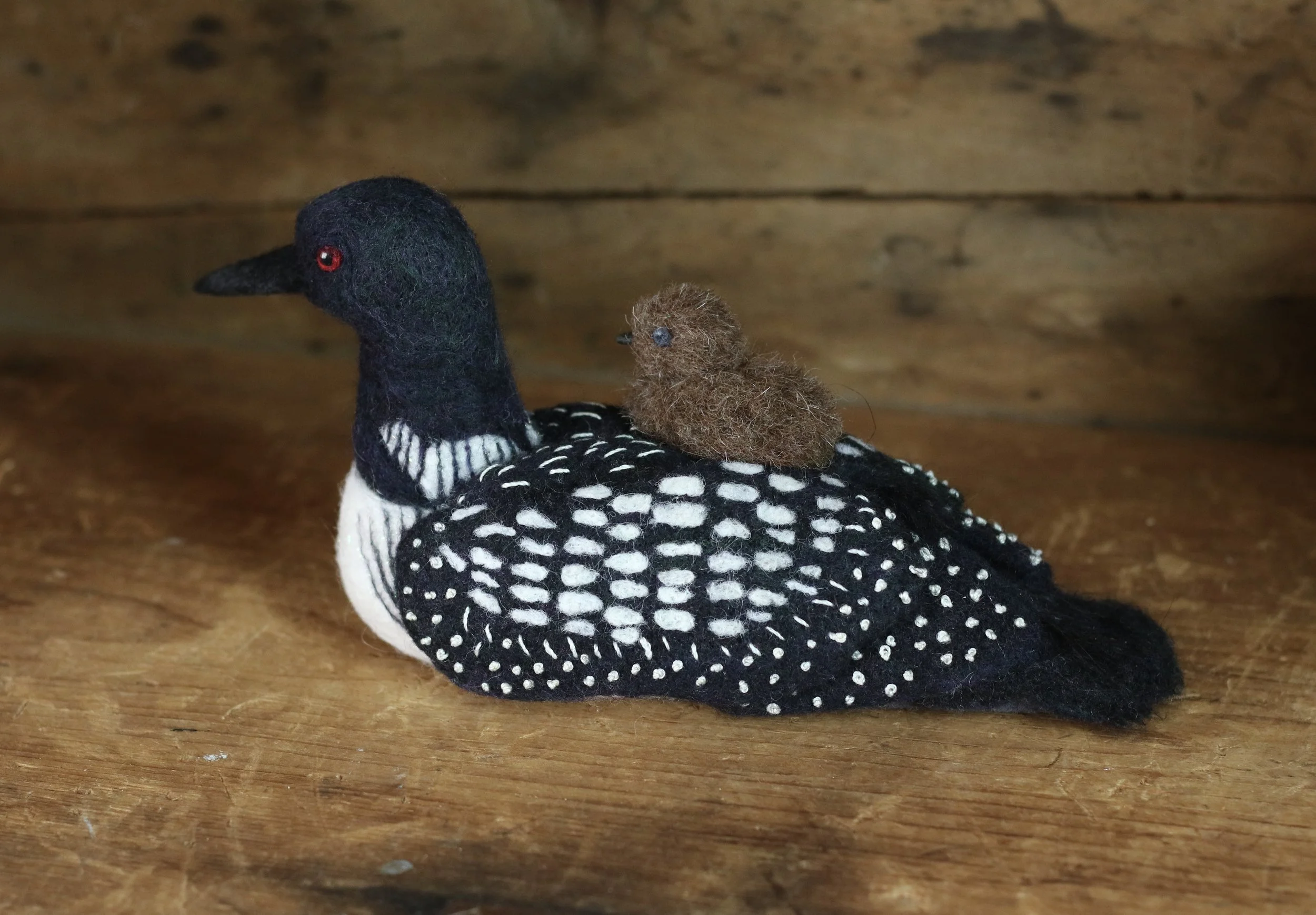 needle felted loon