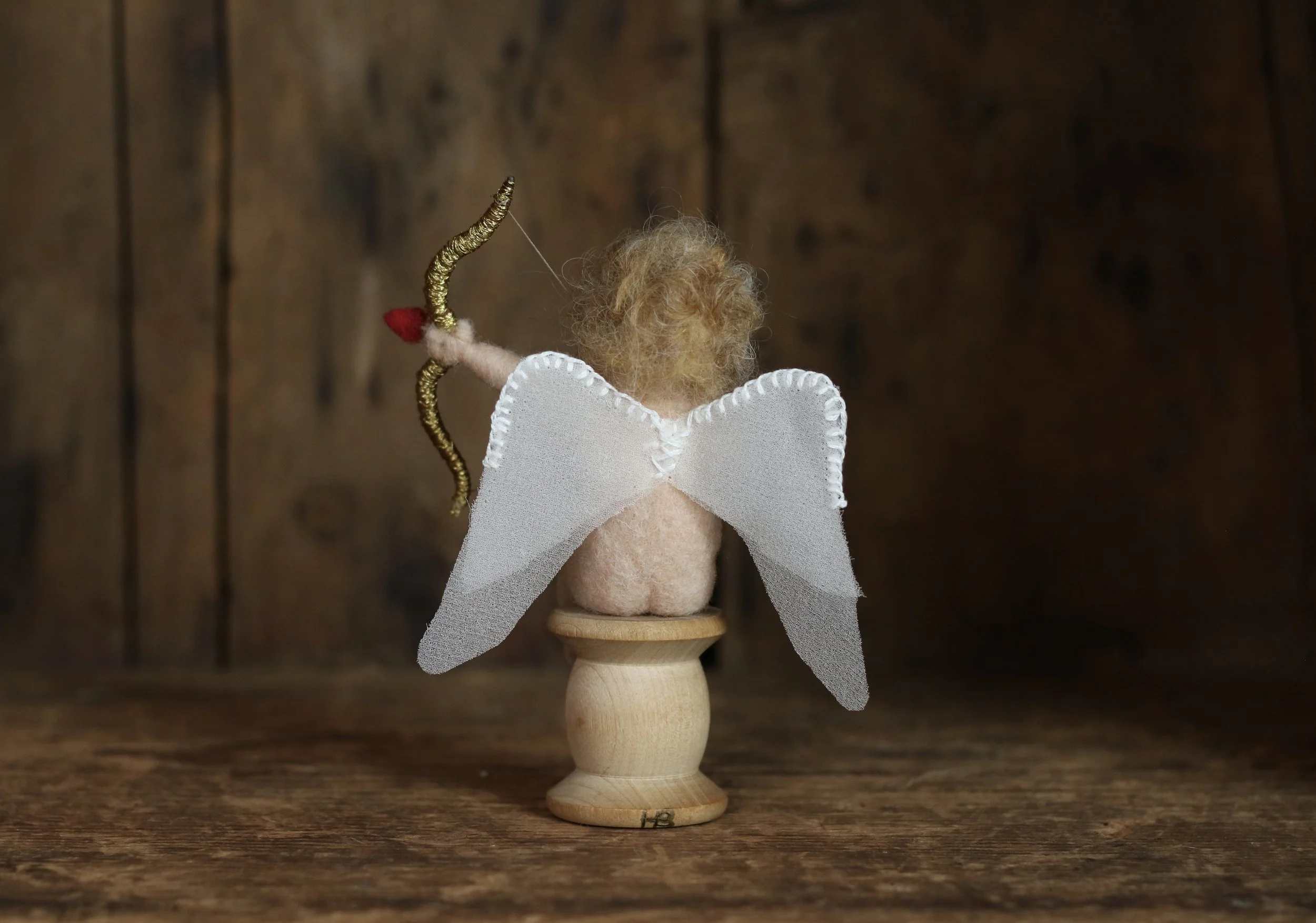 needle felted cupid