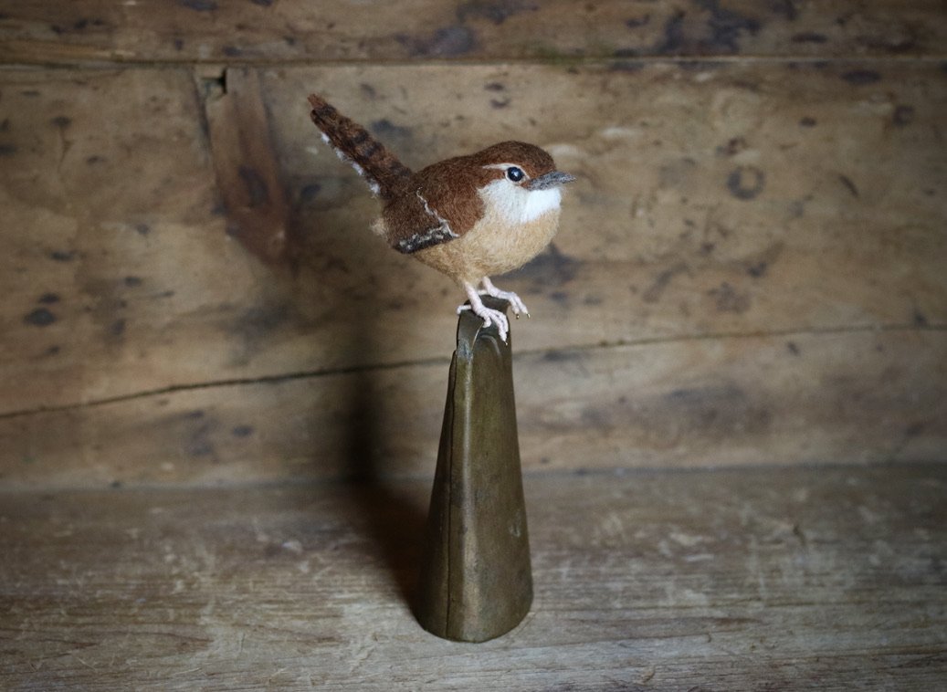 needle felted wren