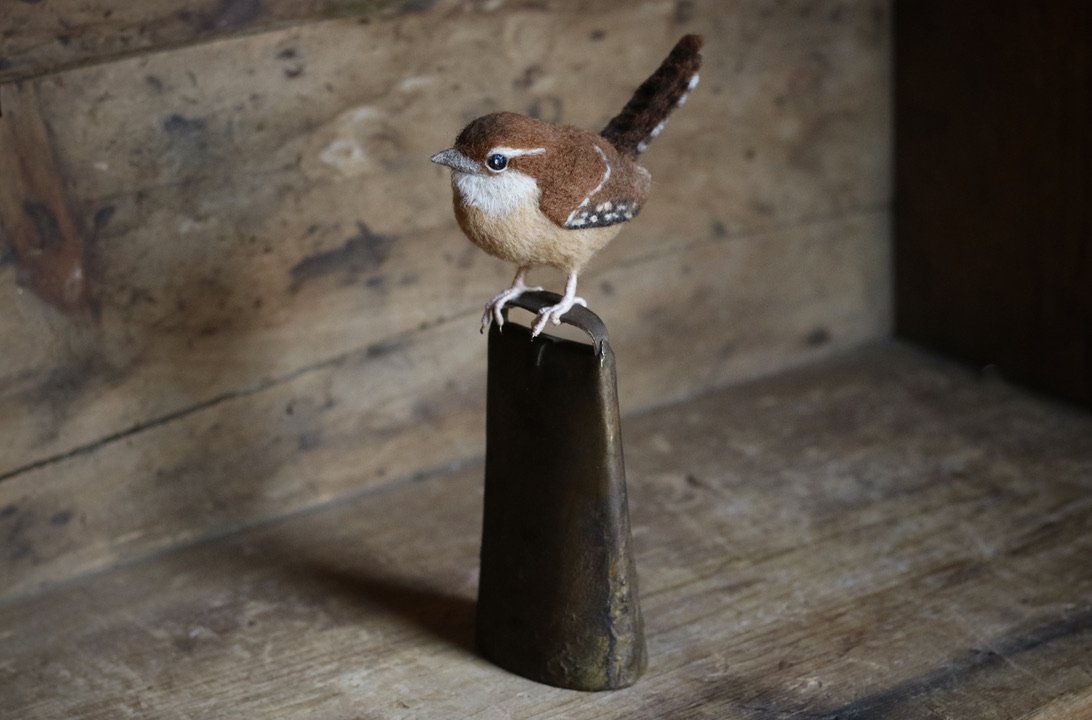needle felted wren