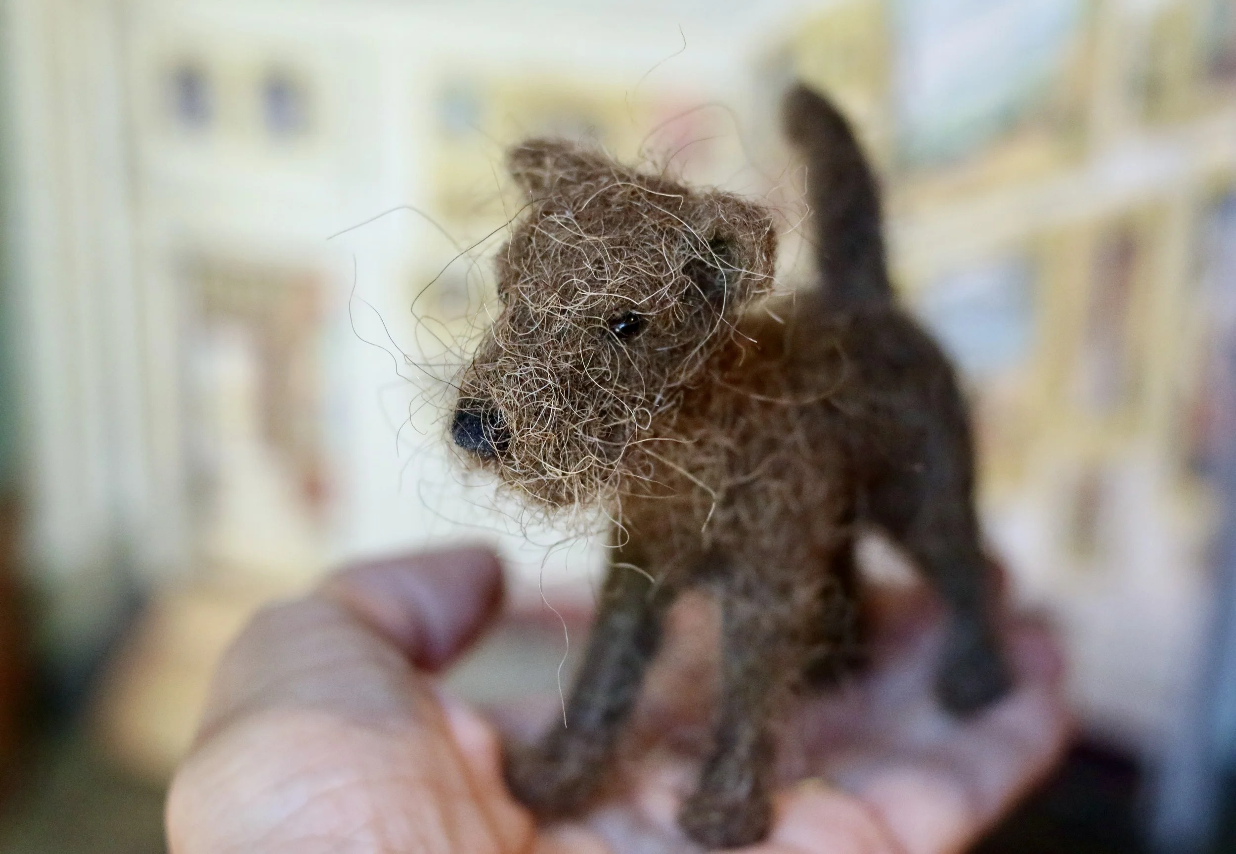 Needle felted dog