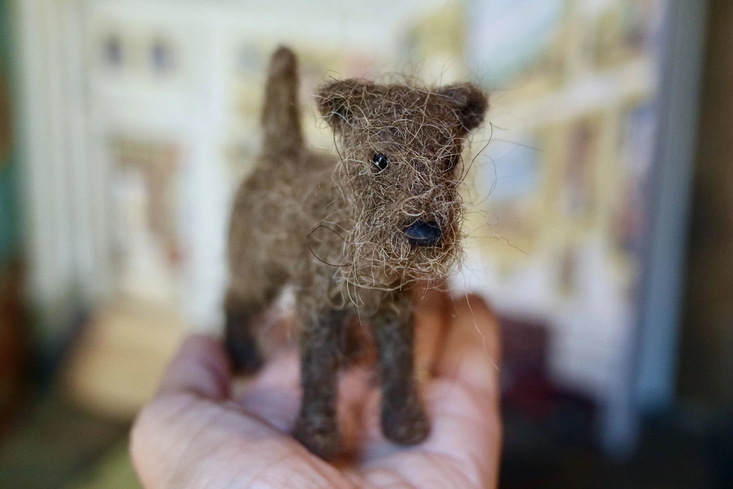 Needle felted dog