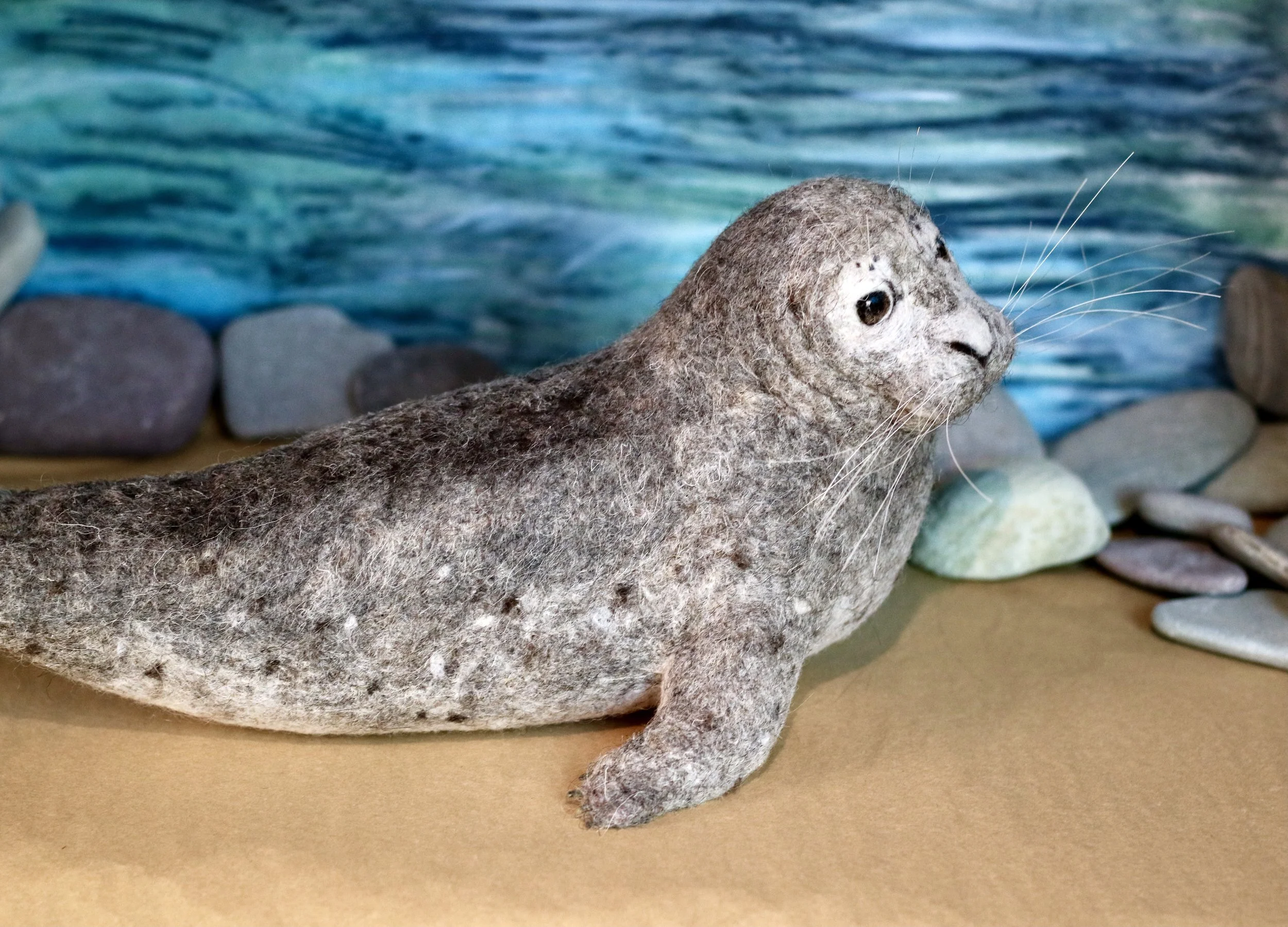 needle felted wool seal