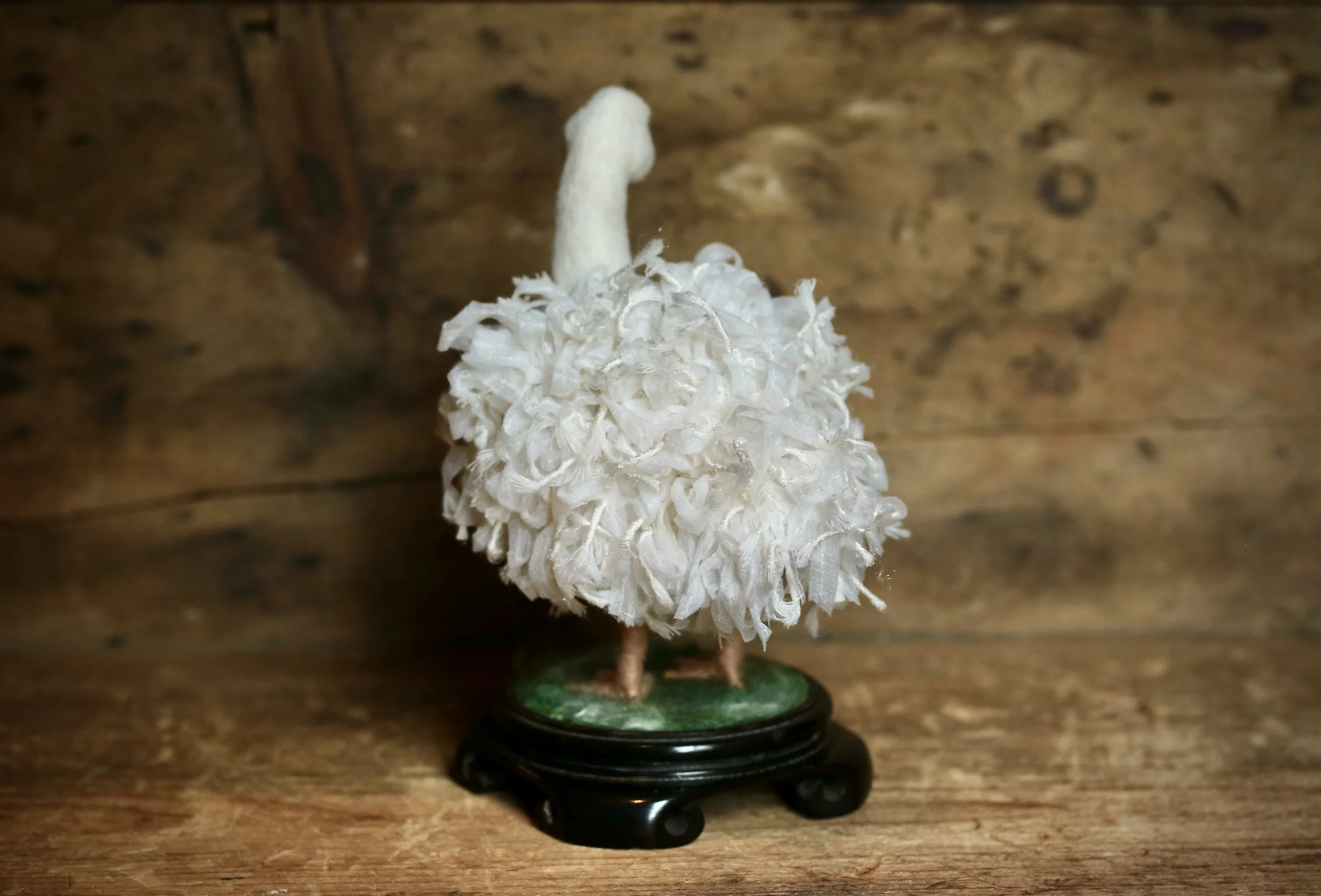 needle felted Sebastopol goose