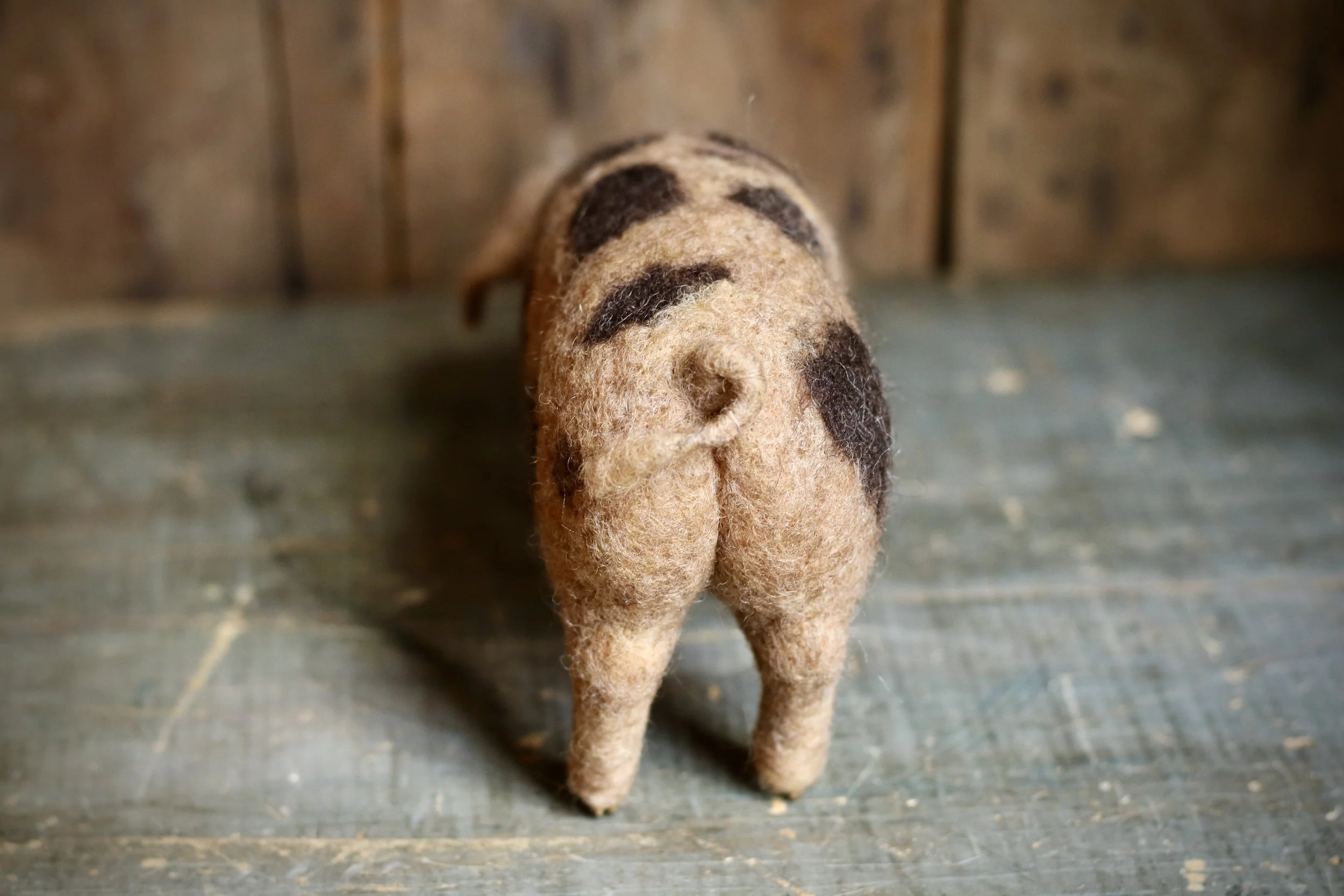 needle felted pig