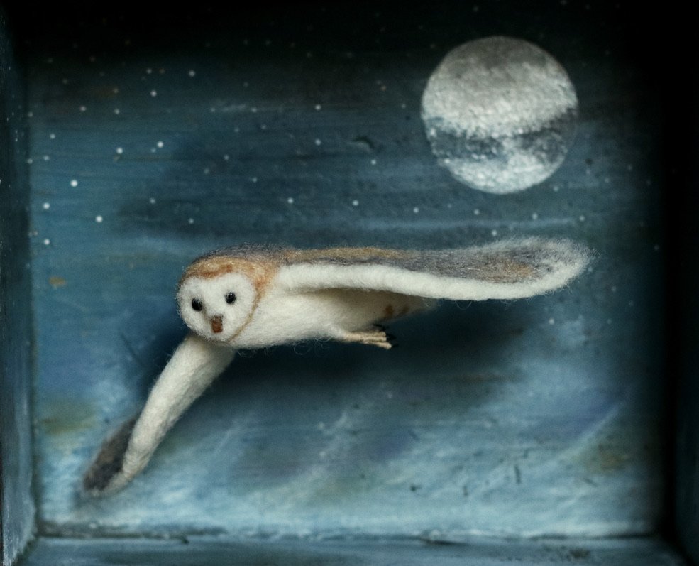 barn owl diorama