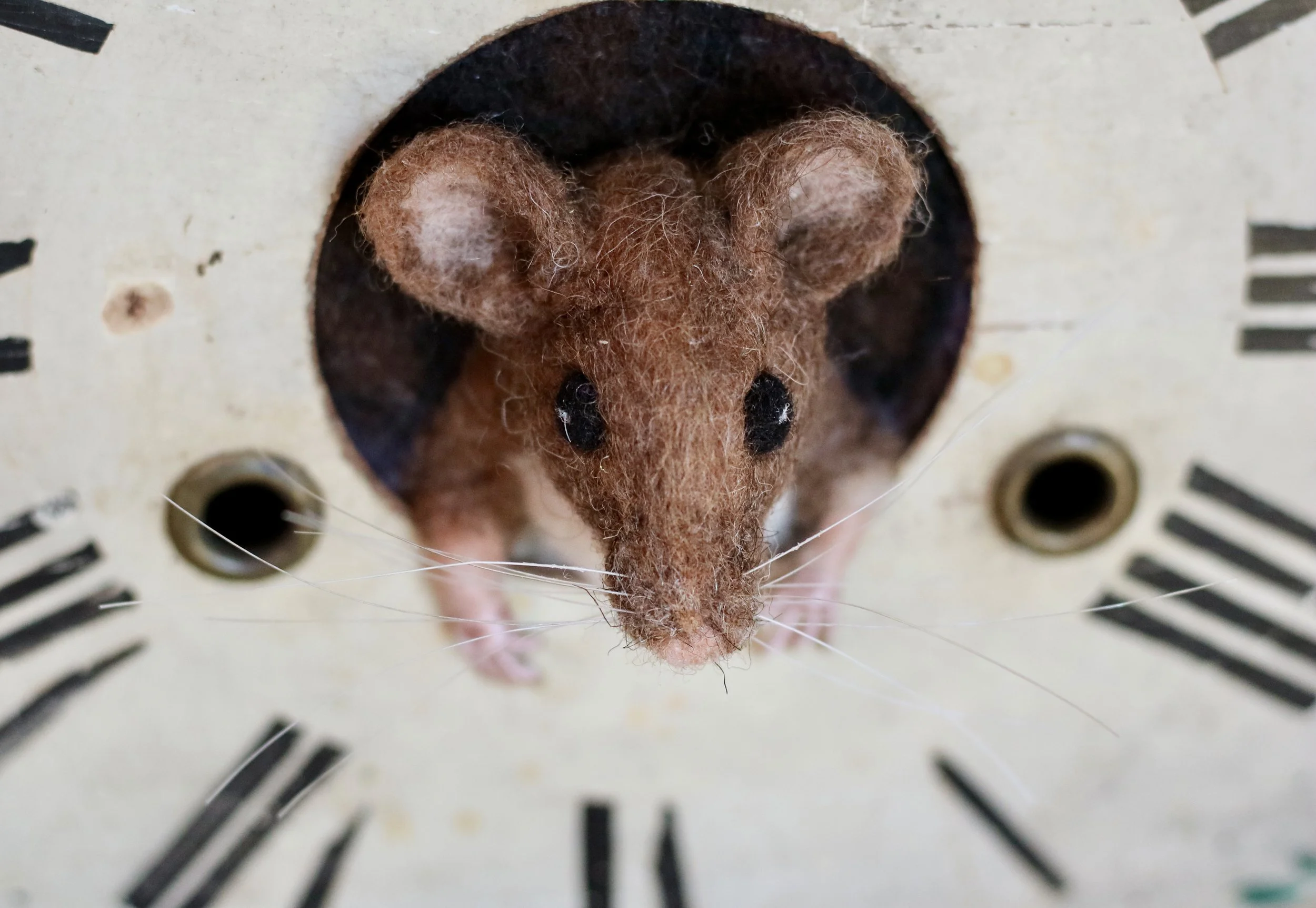 needle felted mouse