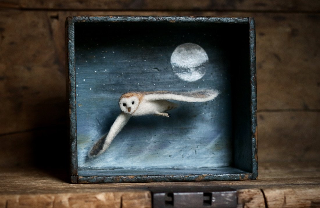 barn owl diorama