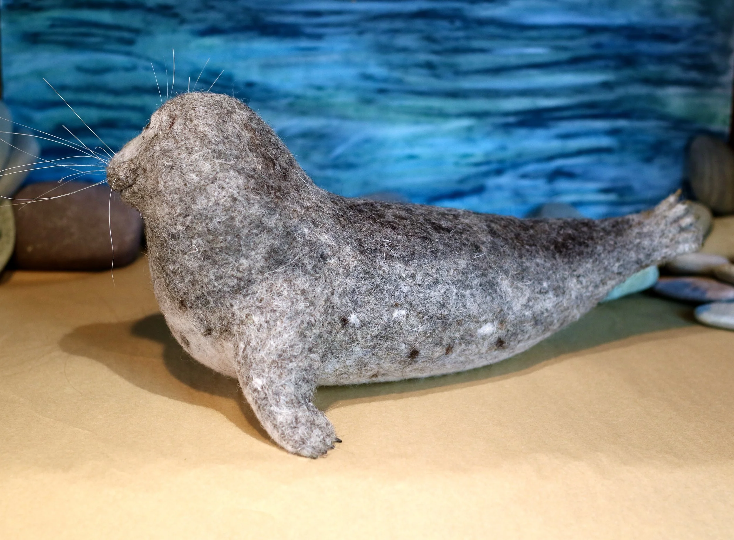 needle felted wool seal