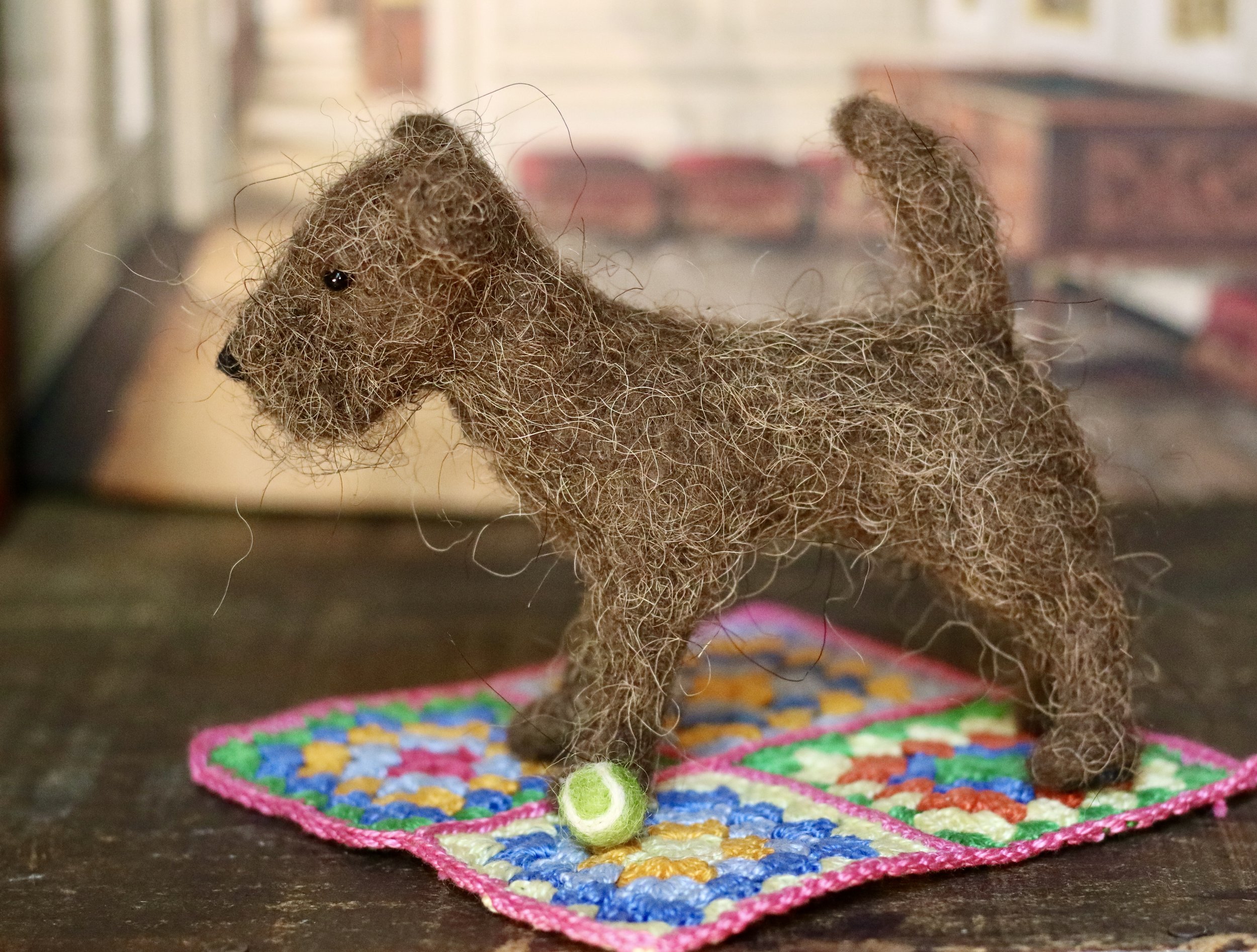 Needle felted dog