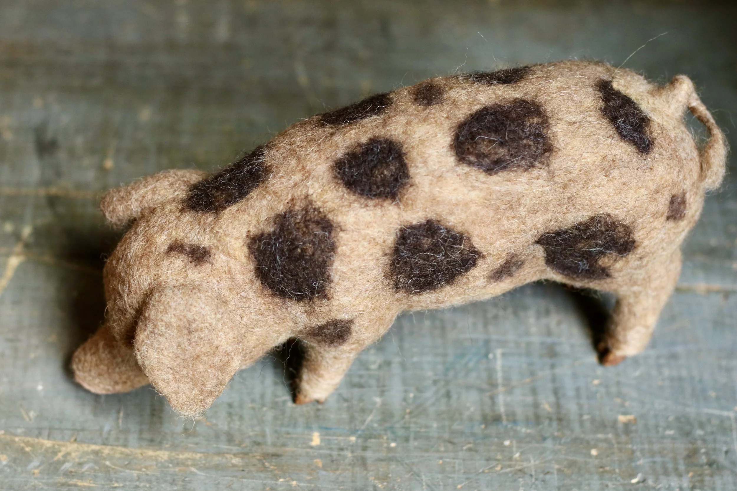 needle felted pig