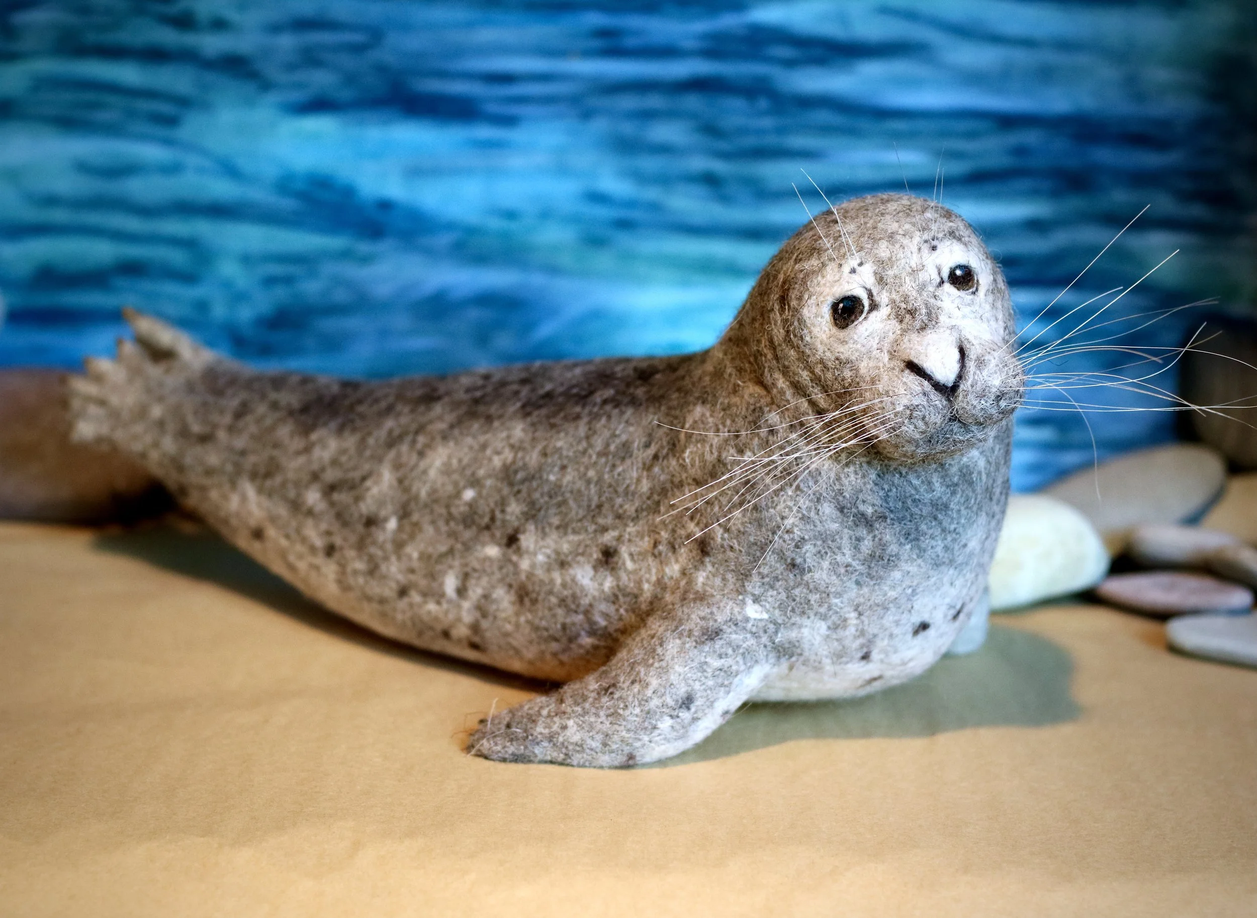 needle felted wool seal