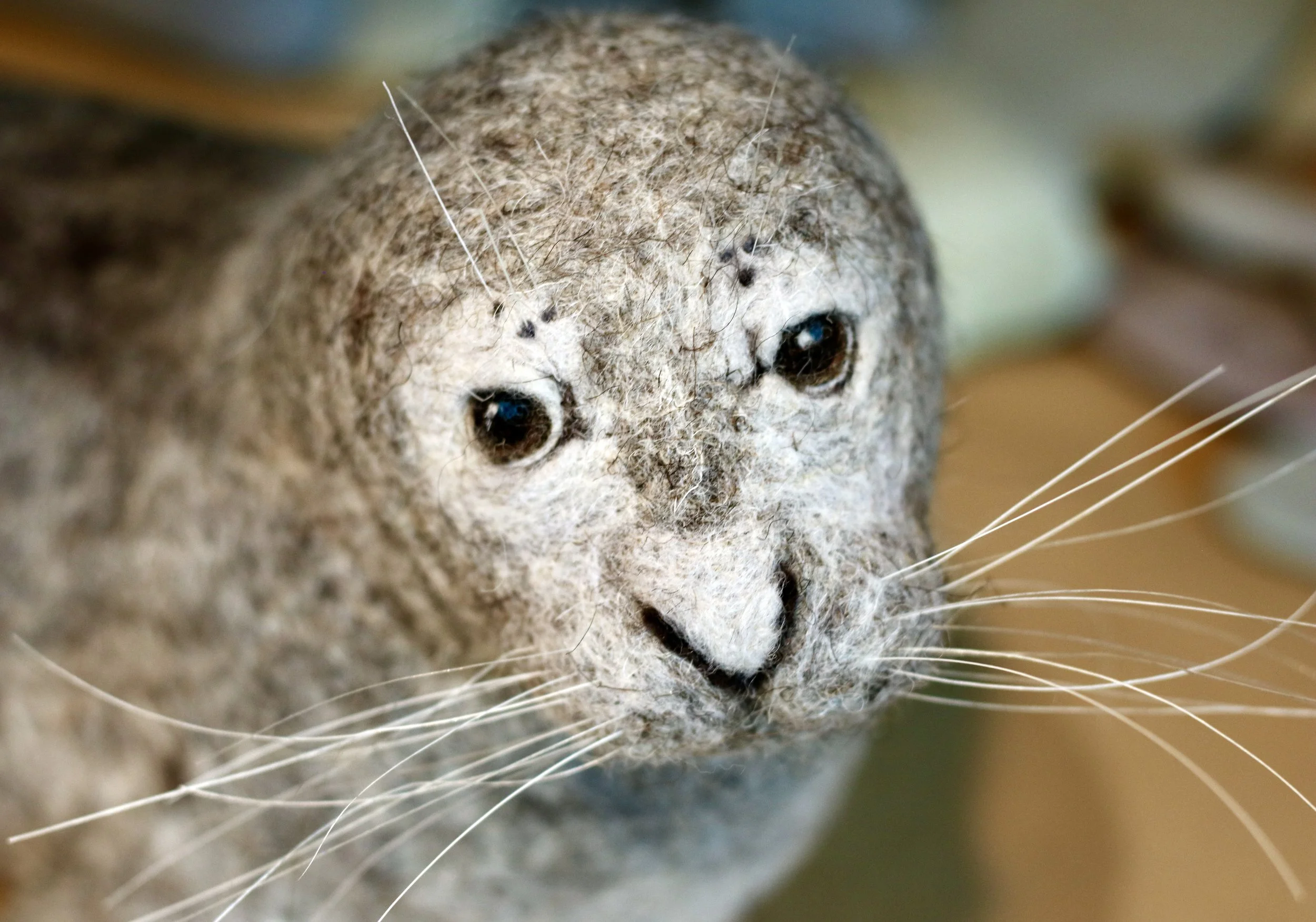 needle felted wool seal