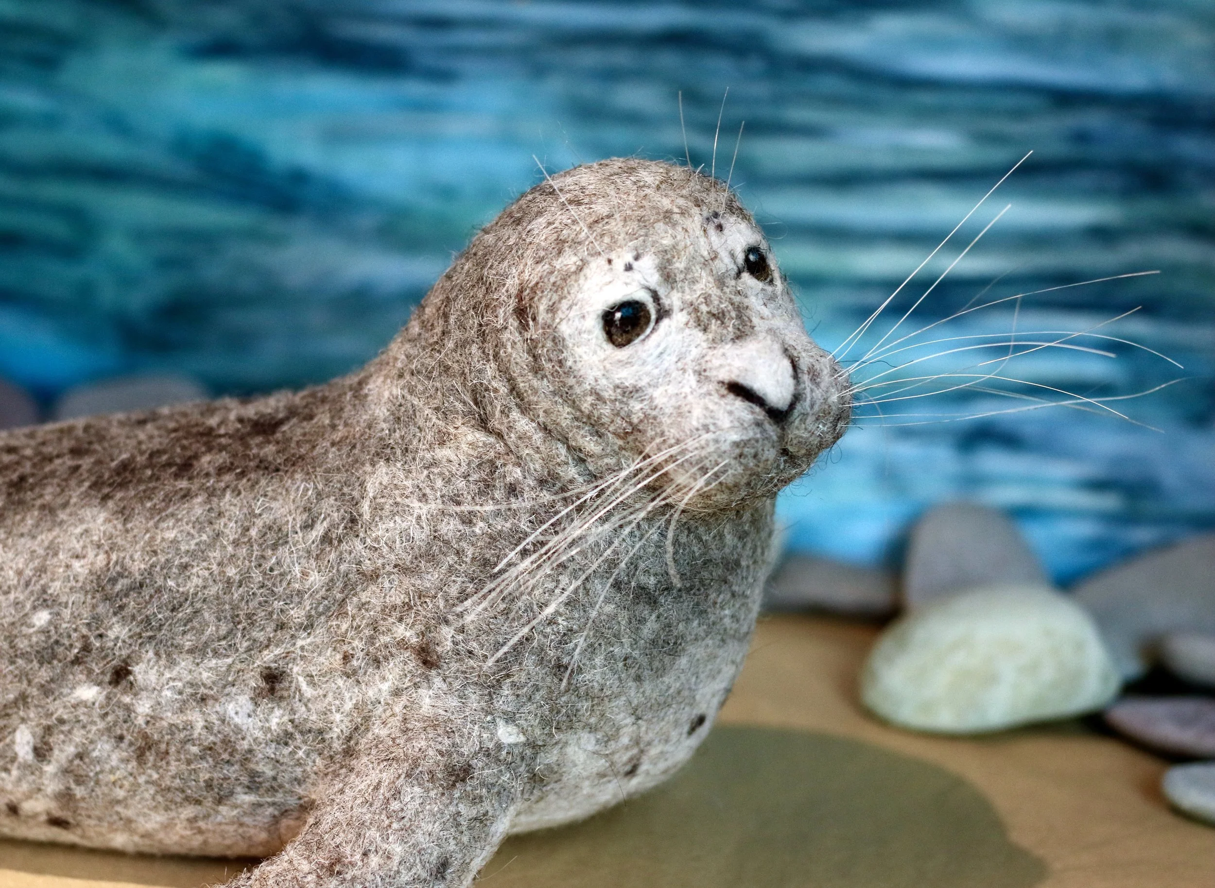 needle felted wool seal