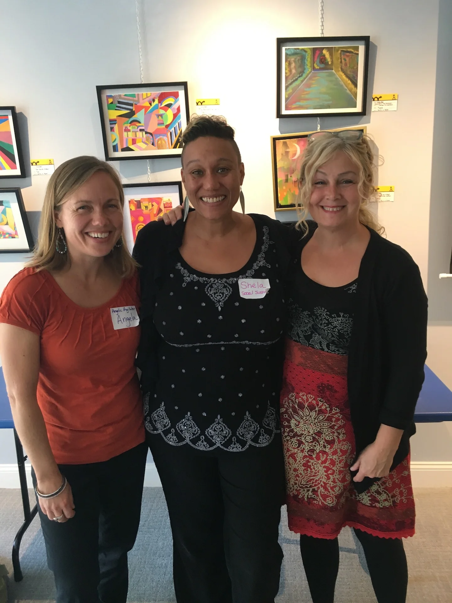 Angela, Shela, and Deb co-facilitating a training on Poverty in an Unequal Economy