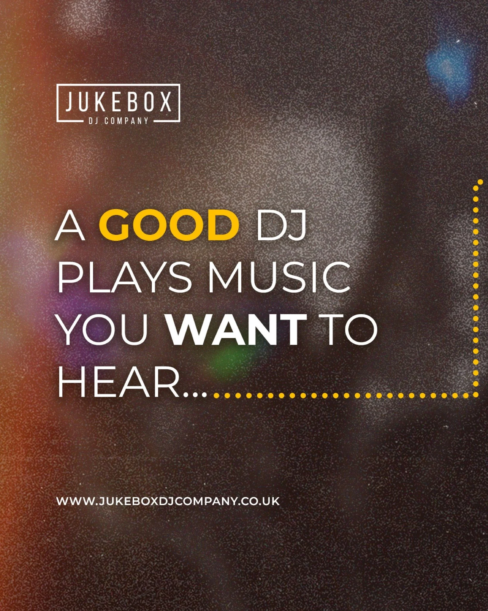 🎧 A good DJ plays the songs you love&hellip;
🔥 A great DJ plays the ones you didn&rsquo;t even know you needed.

At Jukebox DJ Company, we don&rsquo;t just play music - we craft unforgettable soundtracks for your biggest moments. From first dances 