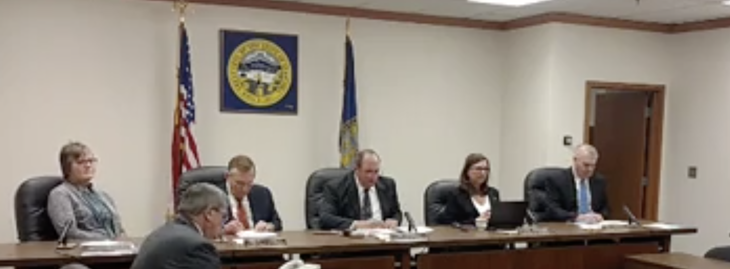 Screen shot of Nebraska PSC live stream of KXL decision.