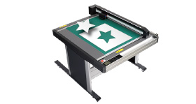 Cutting data is transferred to the cutting plotter. The cutting plotter starts the job.