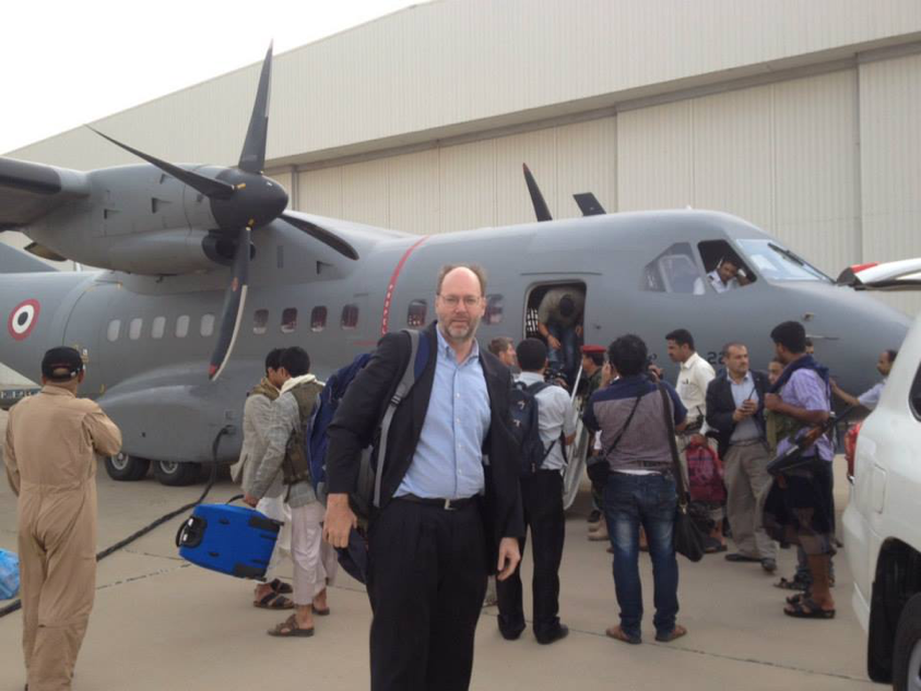Dr. Williams en route to the peace negotiations in Sa'ada, Yemen.