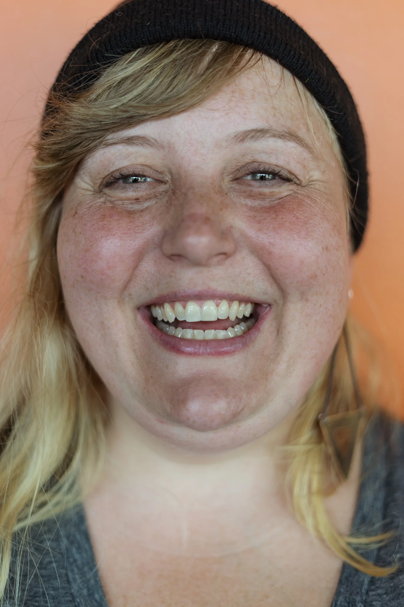 “After moving to Vermont, I started taking classes with Gaby Goldberg, who embraced and empowered Buddha-shaped bodies as fierce yoga bodies. Gaby wasn’t afraid of bodies; she talked about how to adapt practice, how to make yoga your own. She made space for practice to look different for all people. My fat strong body was an asset to be acknowledged, not a burden to be dealt with or worked around. My legs like trees grounded me, my shoulders and back opened and stretched, allowing refreshing perspective and air to flow into my heart, lungs and belly. Gaby gave others permission, or maybe she helped us give ourselves permission to develop a practice that worked for us.”