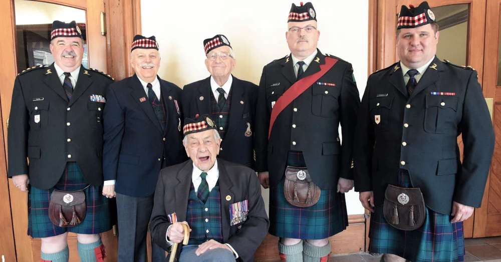 Veterans and Officers await the arrival of HRH Princess Margriet of the Netherlands.